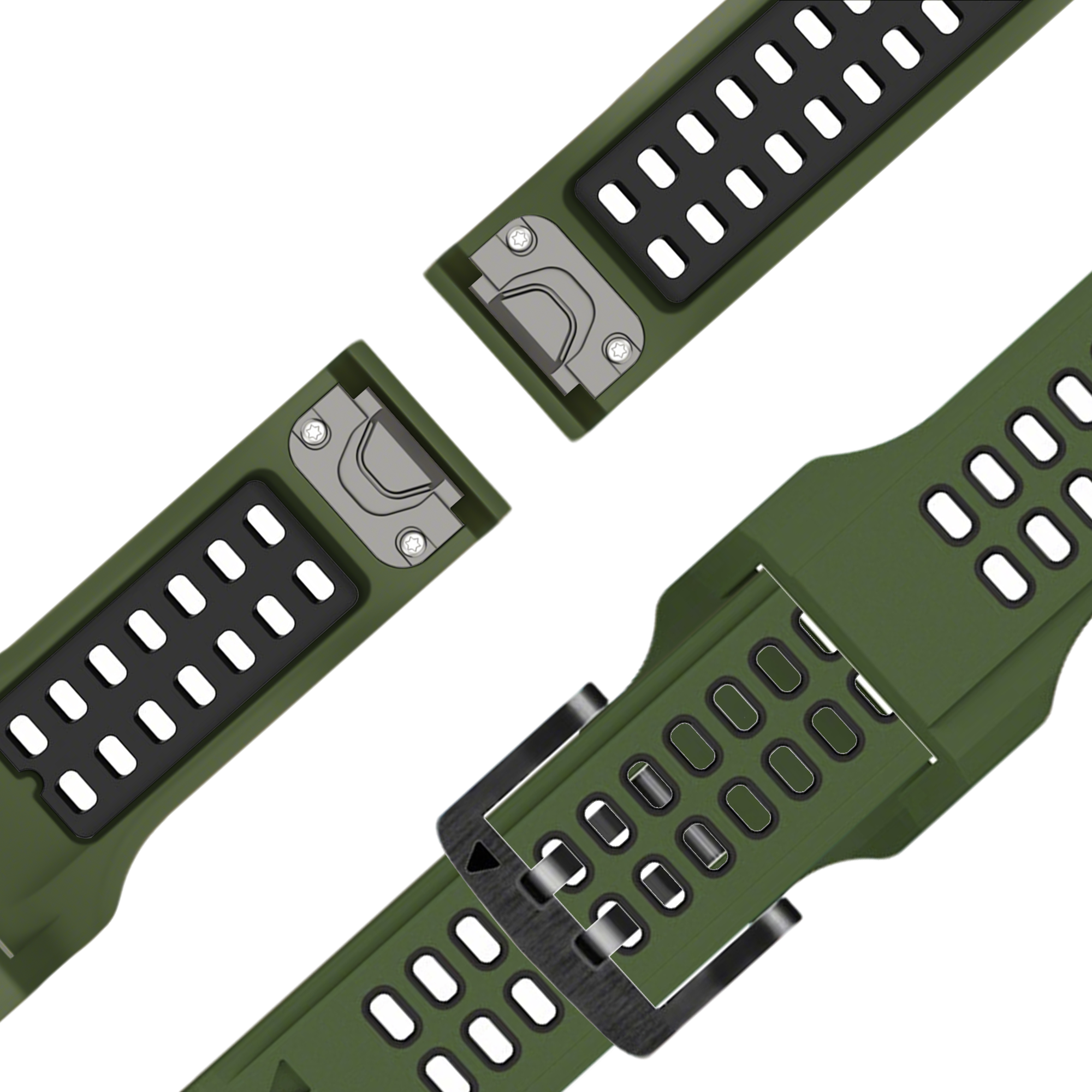 Bandz Bracelet sport avec boucle Garmin Fenix 5x / 6x (verte/noir)