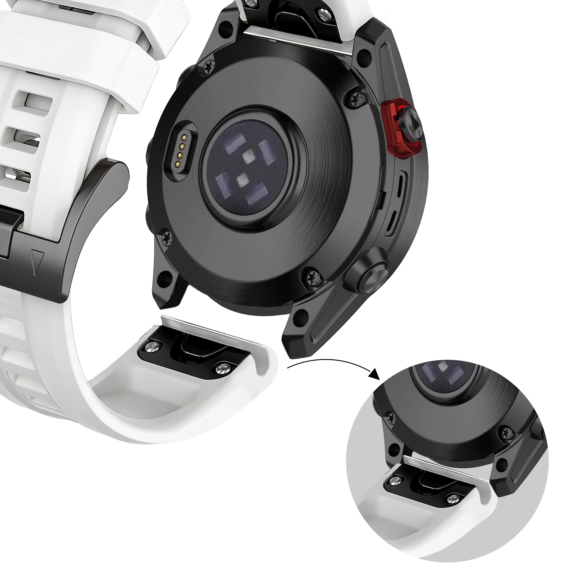 Bandz Bracelet silicone 'Classic' Garmin Descent Mk1 (blanc)