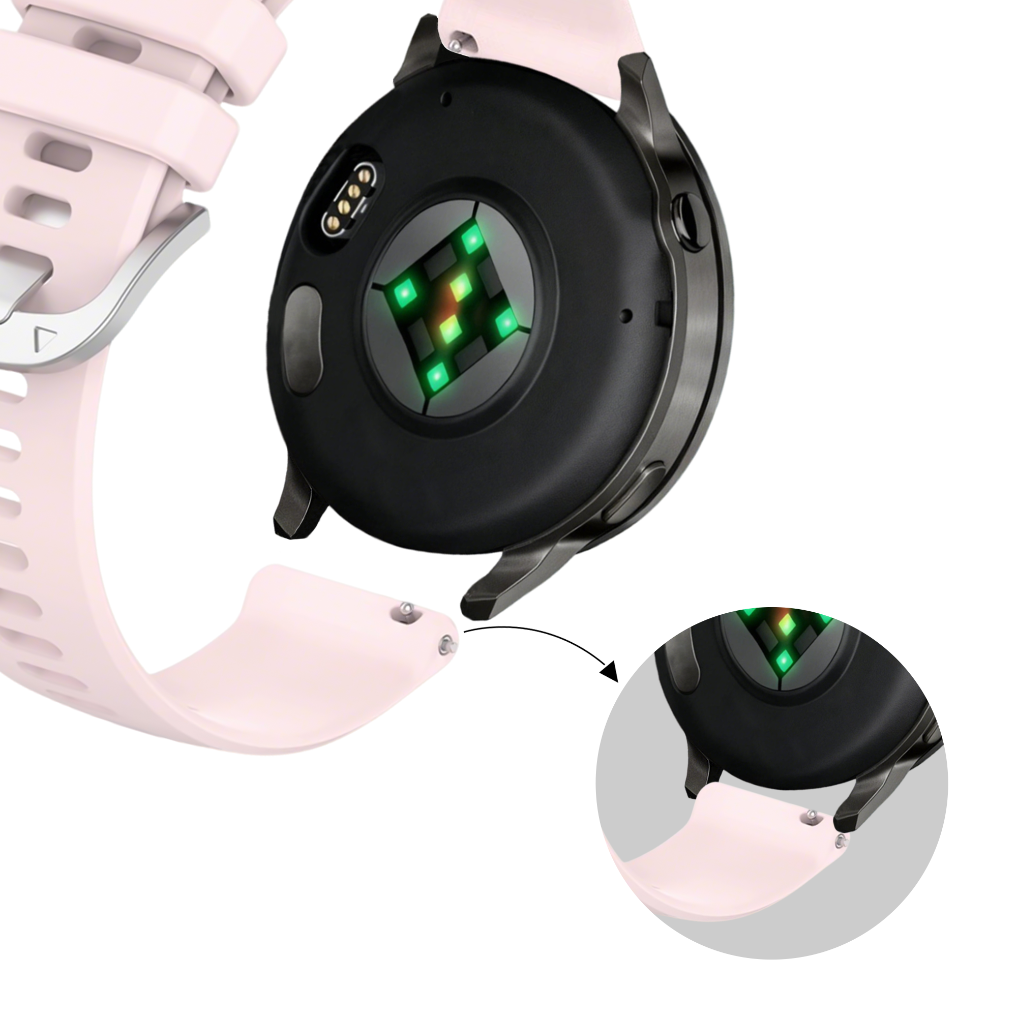 Bandz Bracelet silicone 'Classic' Garmin Vivomove 3s (rose clair)