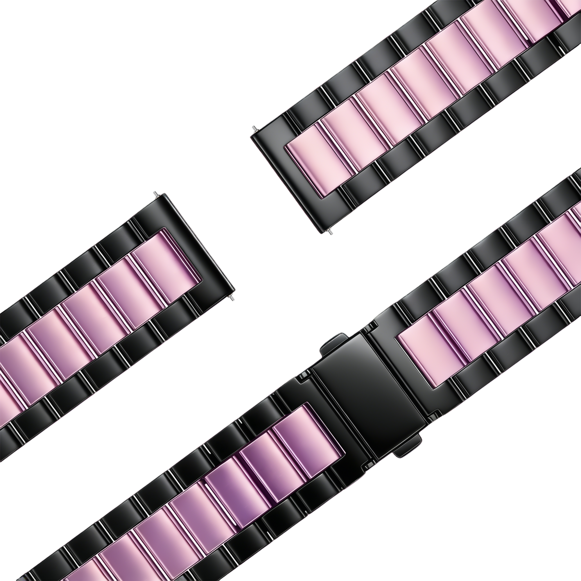 Bandz Garmin Venu 3s Steel Strap 'Classic' (Black/Pink)