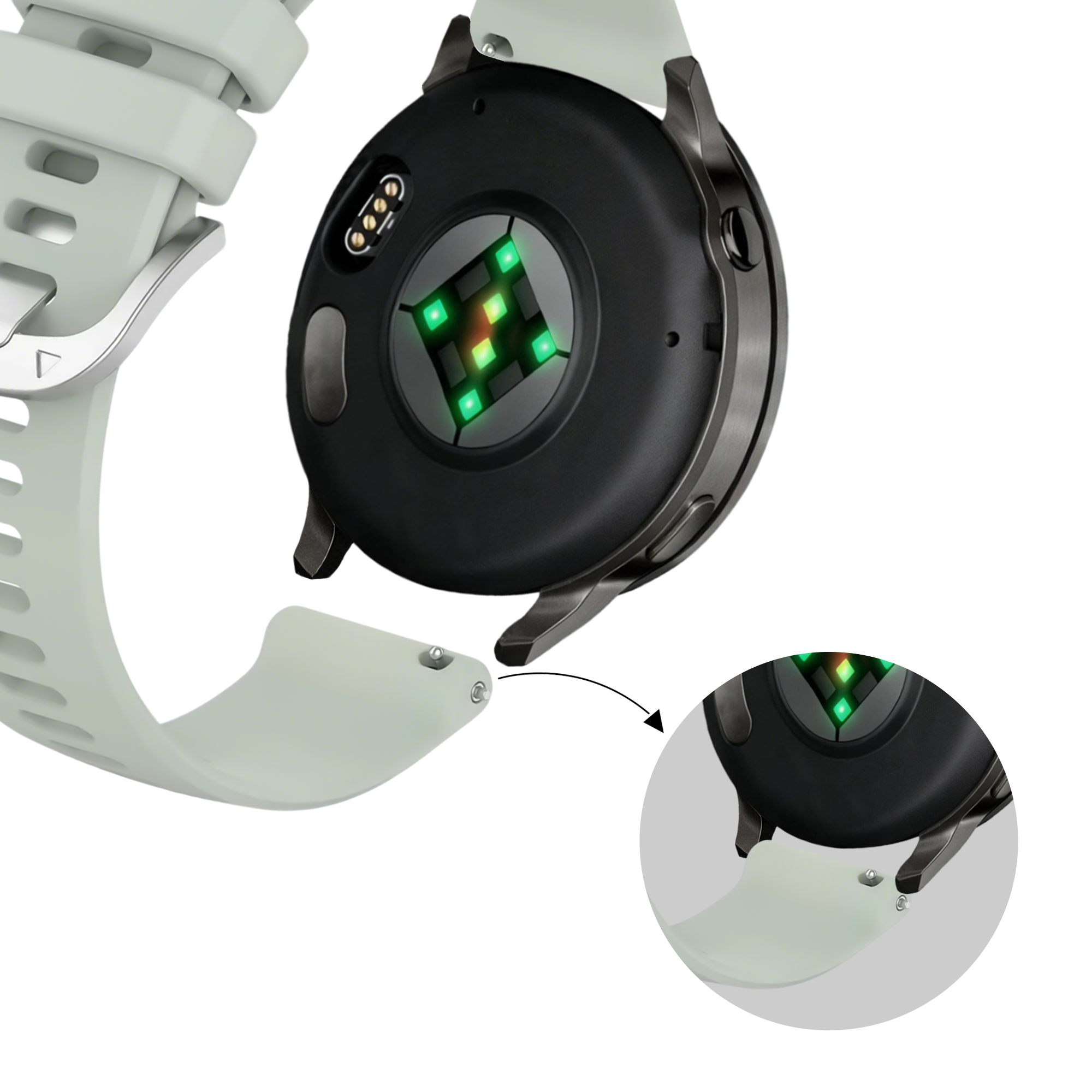 Bandz Bracelet silicone 'Classic' Garmin Forerunner 265s (vert clair)