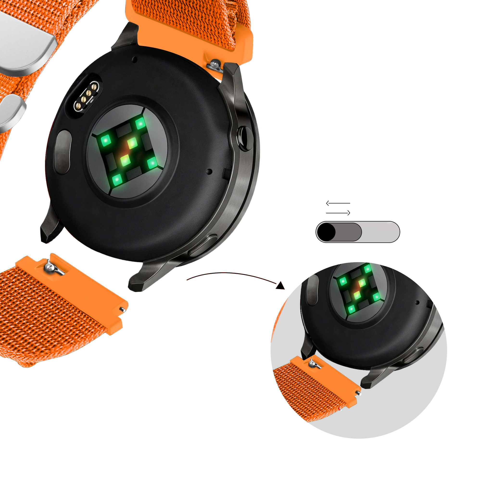 Bandz Bracelet nylon Alpine Garmin Approach S44 (orange)