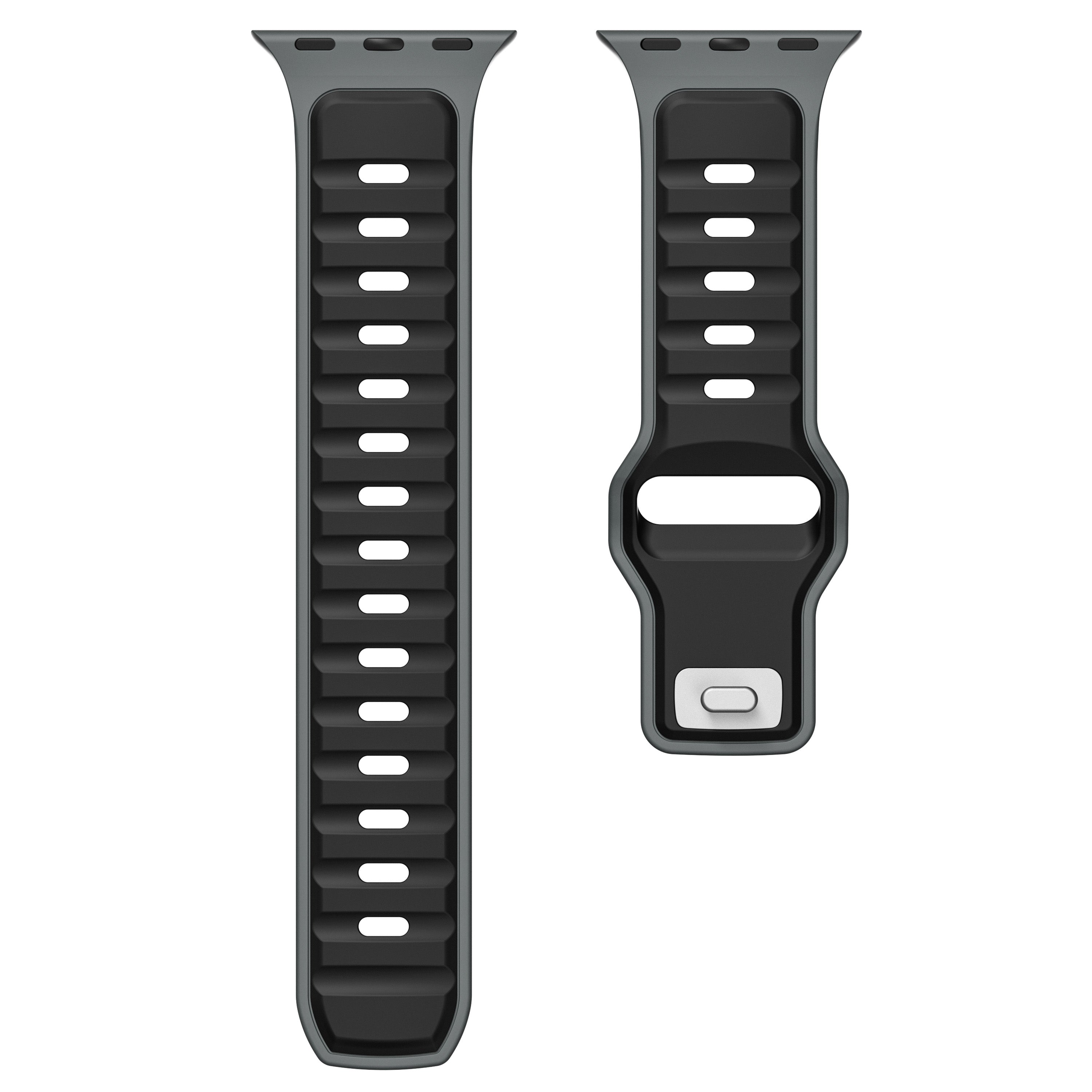 Apple Watch Premium Outdoor Silicone Strap (Black/Gray)