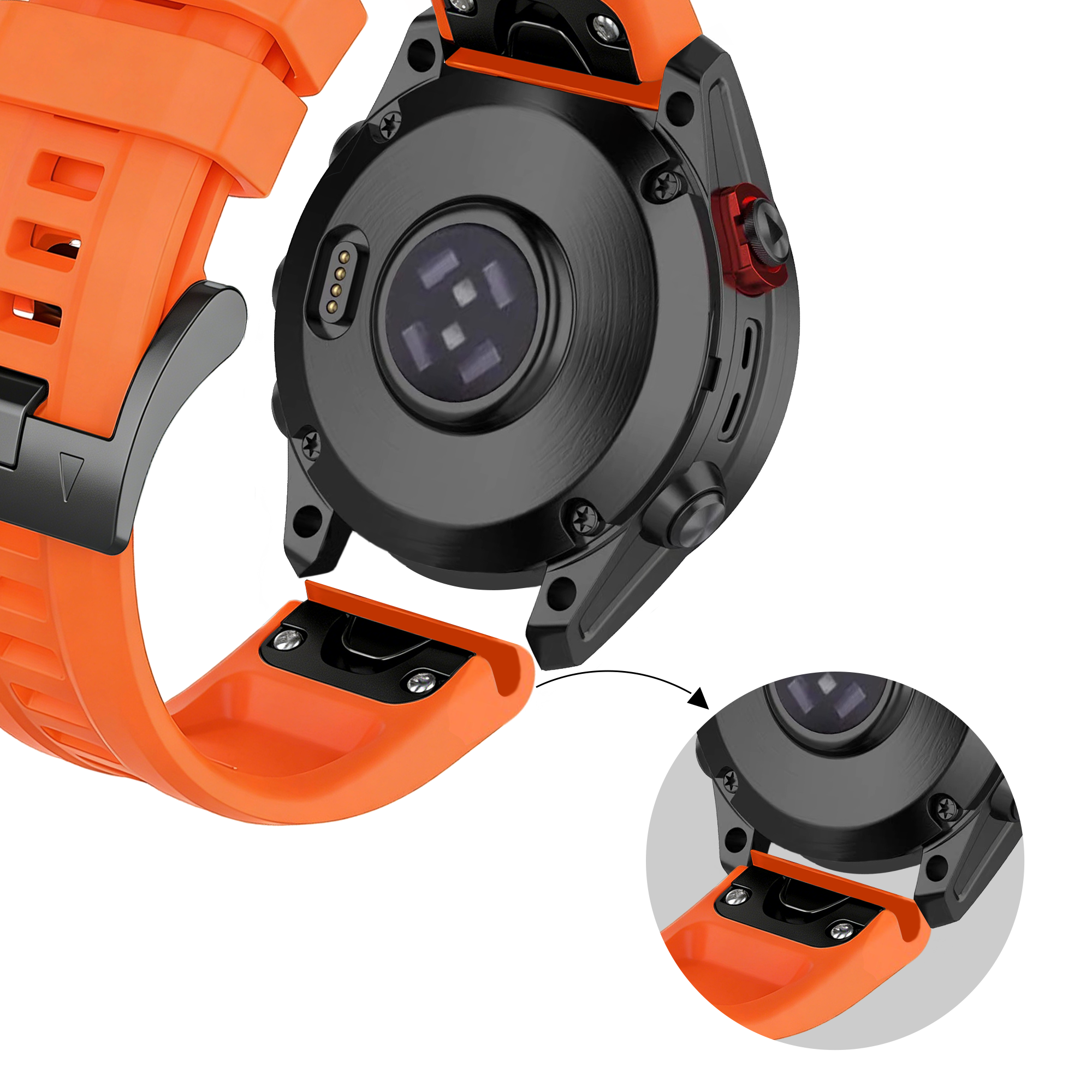 Bandz Garmin Descent Mk3(i) - 43mm Silicone Strap 'Classic' (Orange)