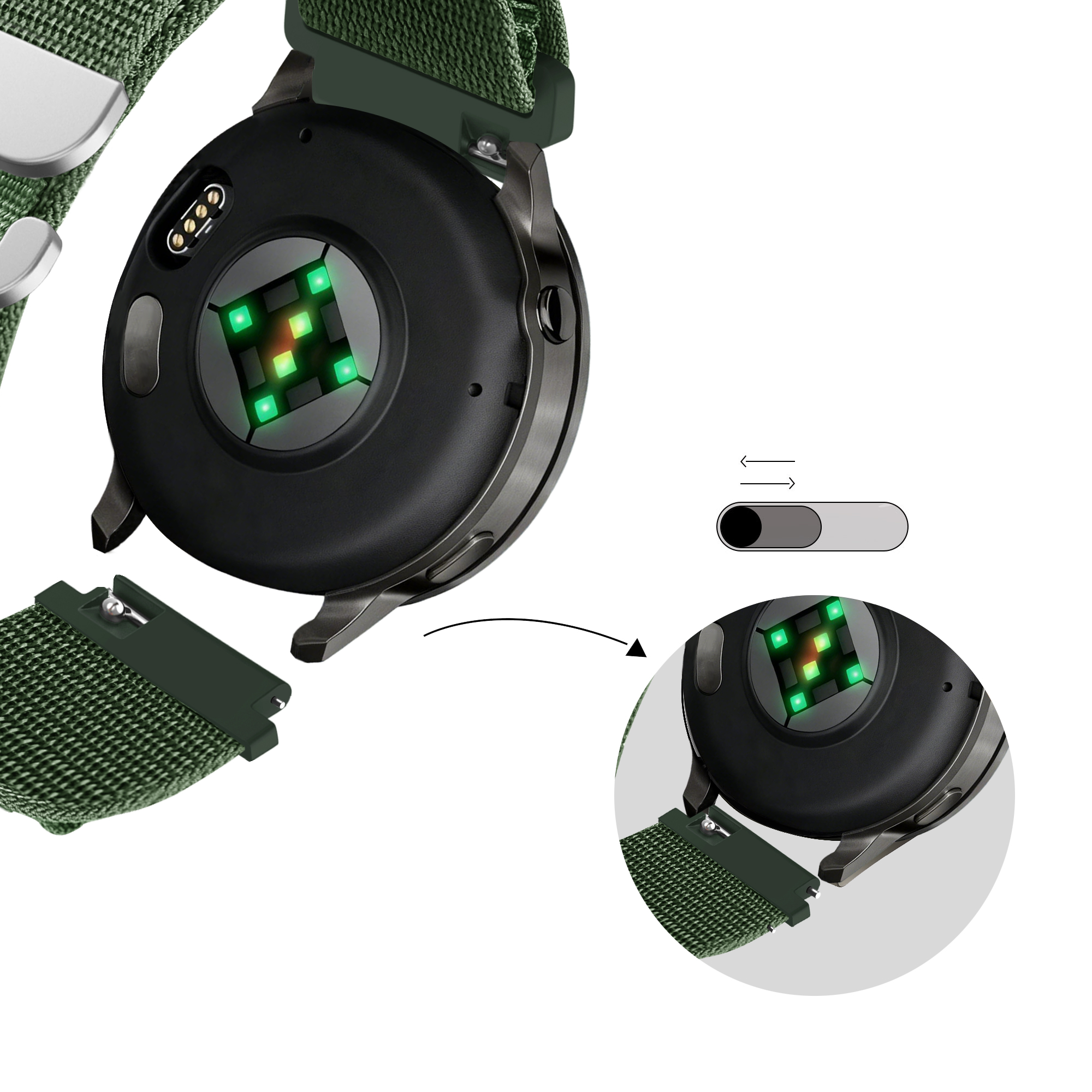 Bandz Bracelet nylon Alpine Garmin D2 Air X15 (vert)