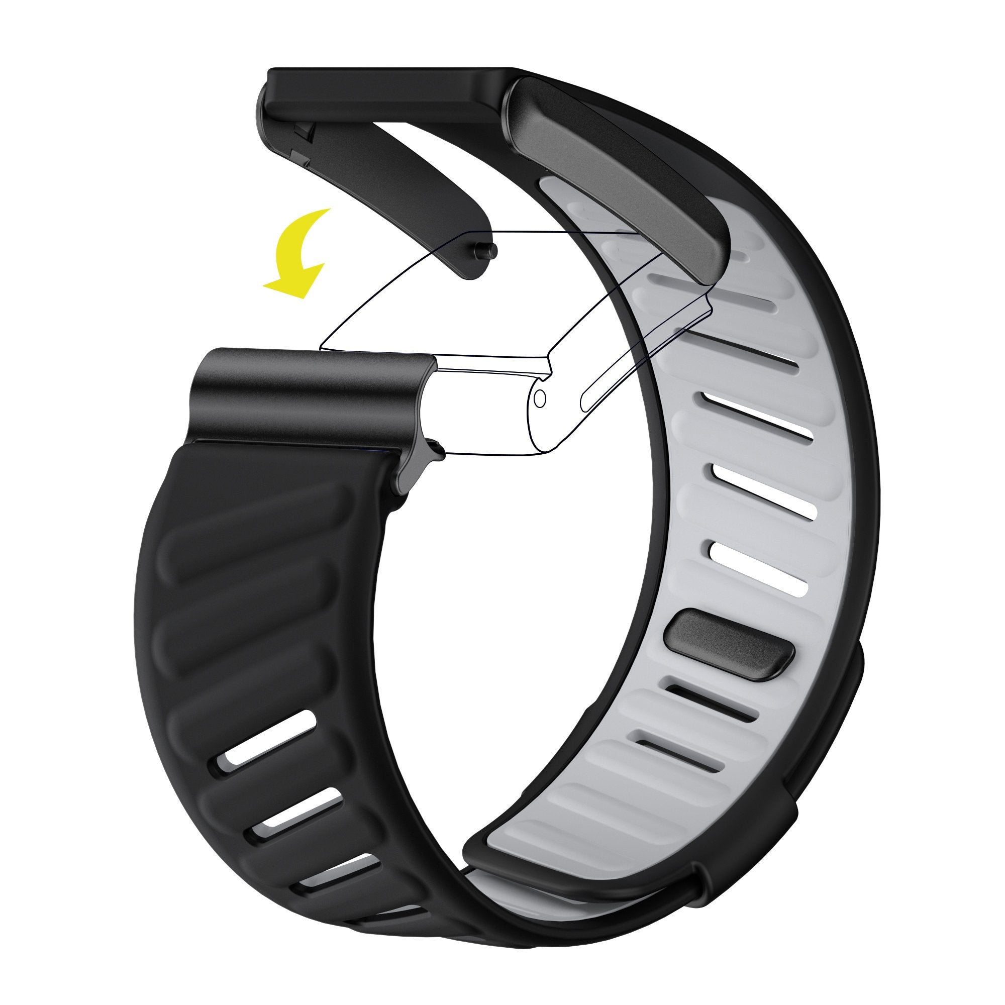 Bracelet sport compatible avec Whoop 4.0 (noir/gris)