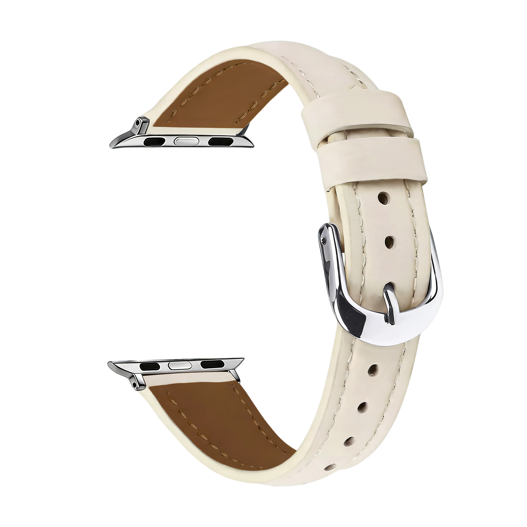 Bracelet cuir 'Slimfit' Apple Watch (beige)
