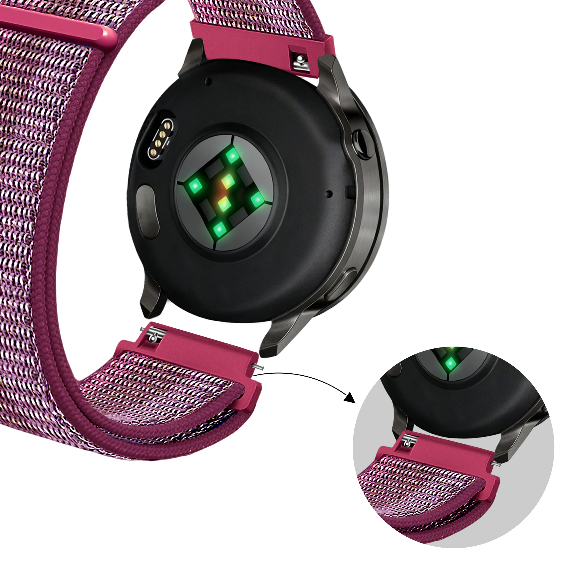 Bandz Garmin Venu 3s Nylon Loop Strap (Berry)