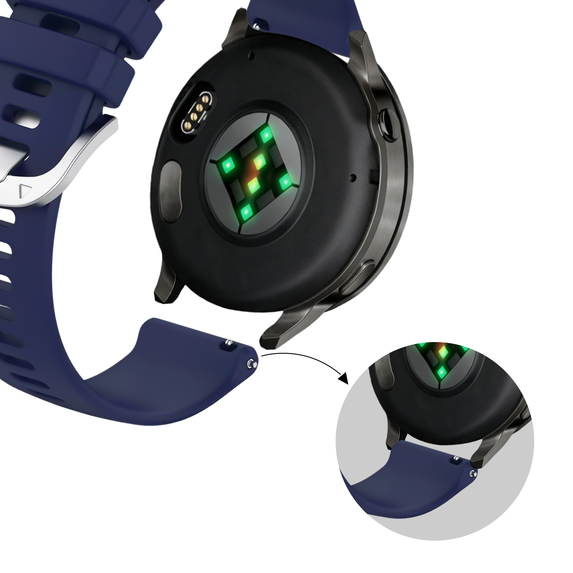 Bandz Bracelet silicone 'Classic' Garmin Venu 2s (bleu foncé)