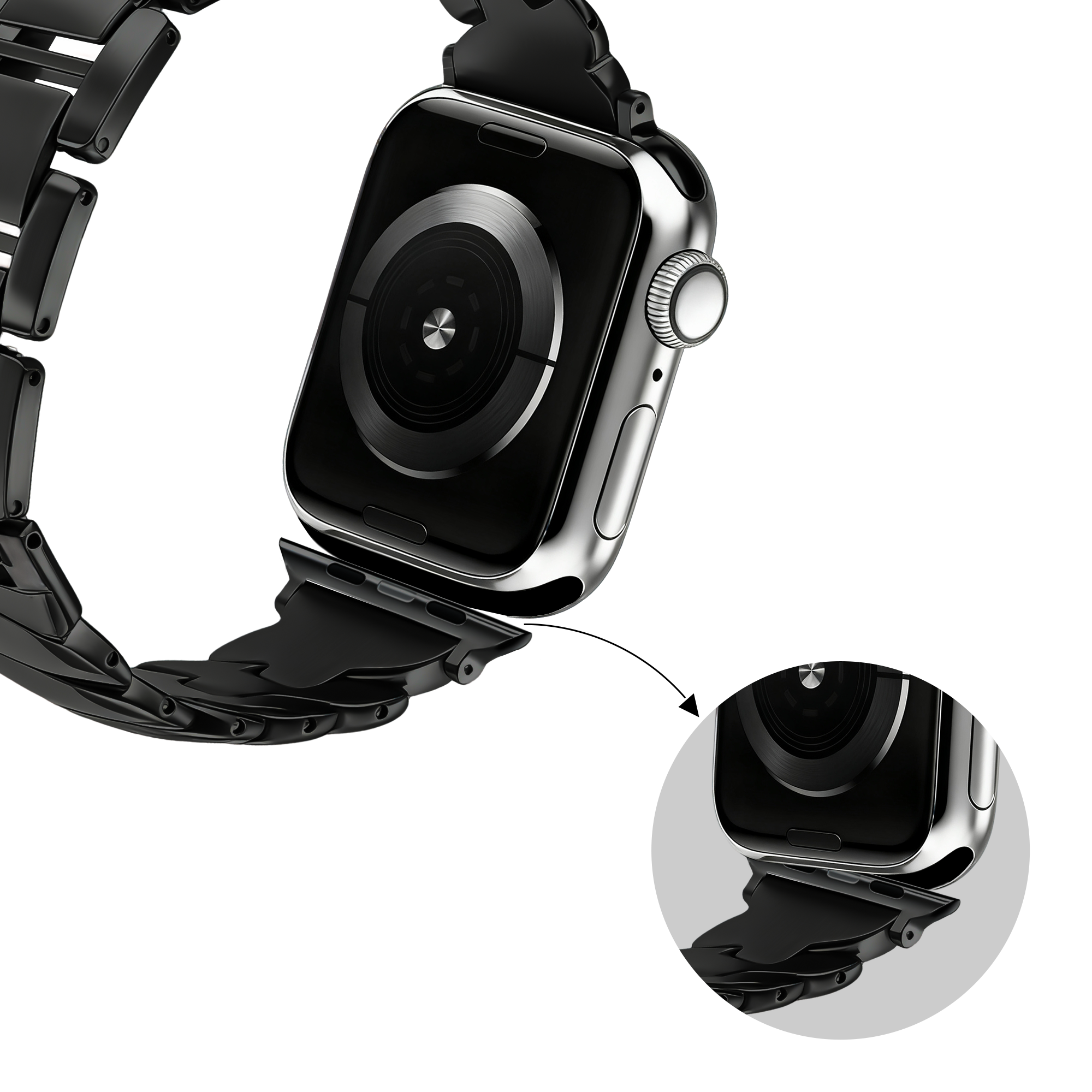 Bandz Bracelet acier premium 'Twisted' Apple Watch (noir)