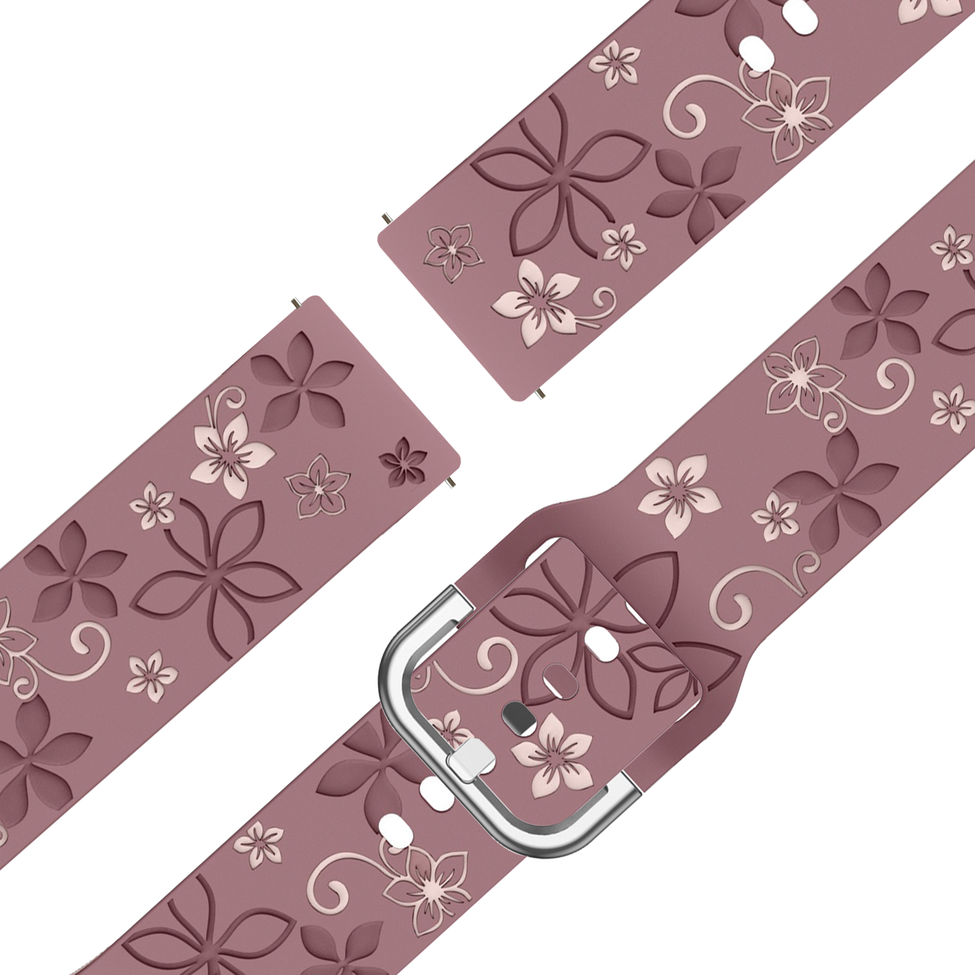 Bandz Bracelet silicone 'Fleurs' Garmin Forerunner 645 (violet fumé/rose clair)