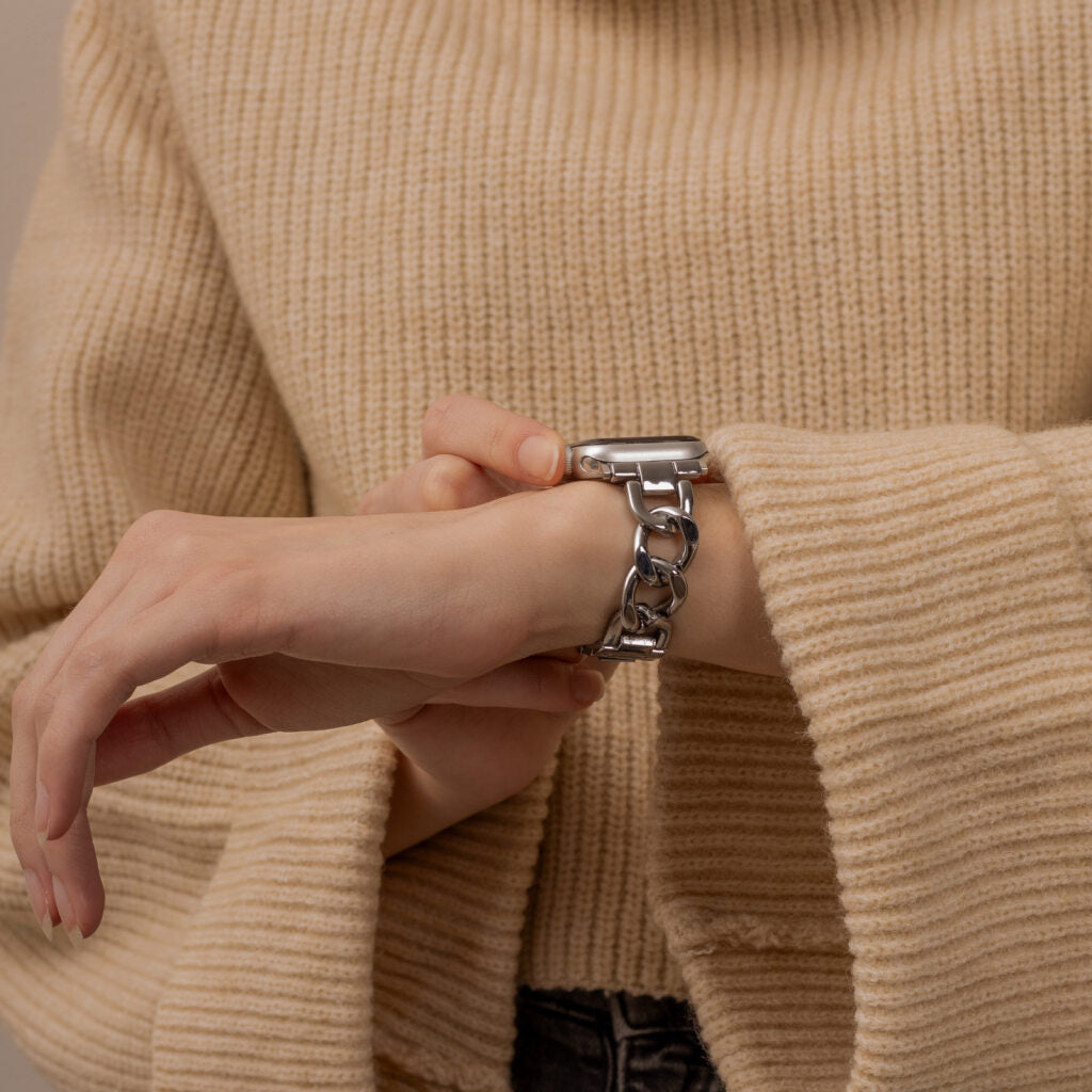 Bracelet acier chaîne Apple Watch (argent)
