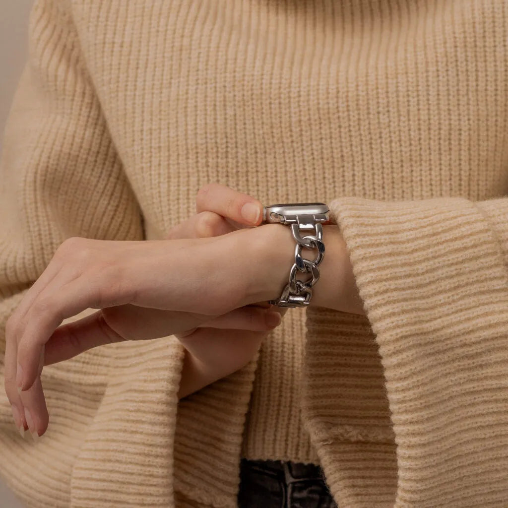 Bracelet acier chaîne Apple Watch (argent)