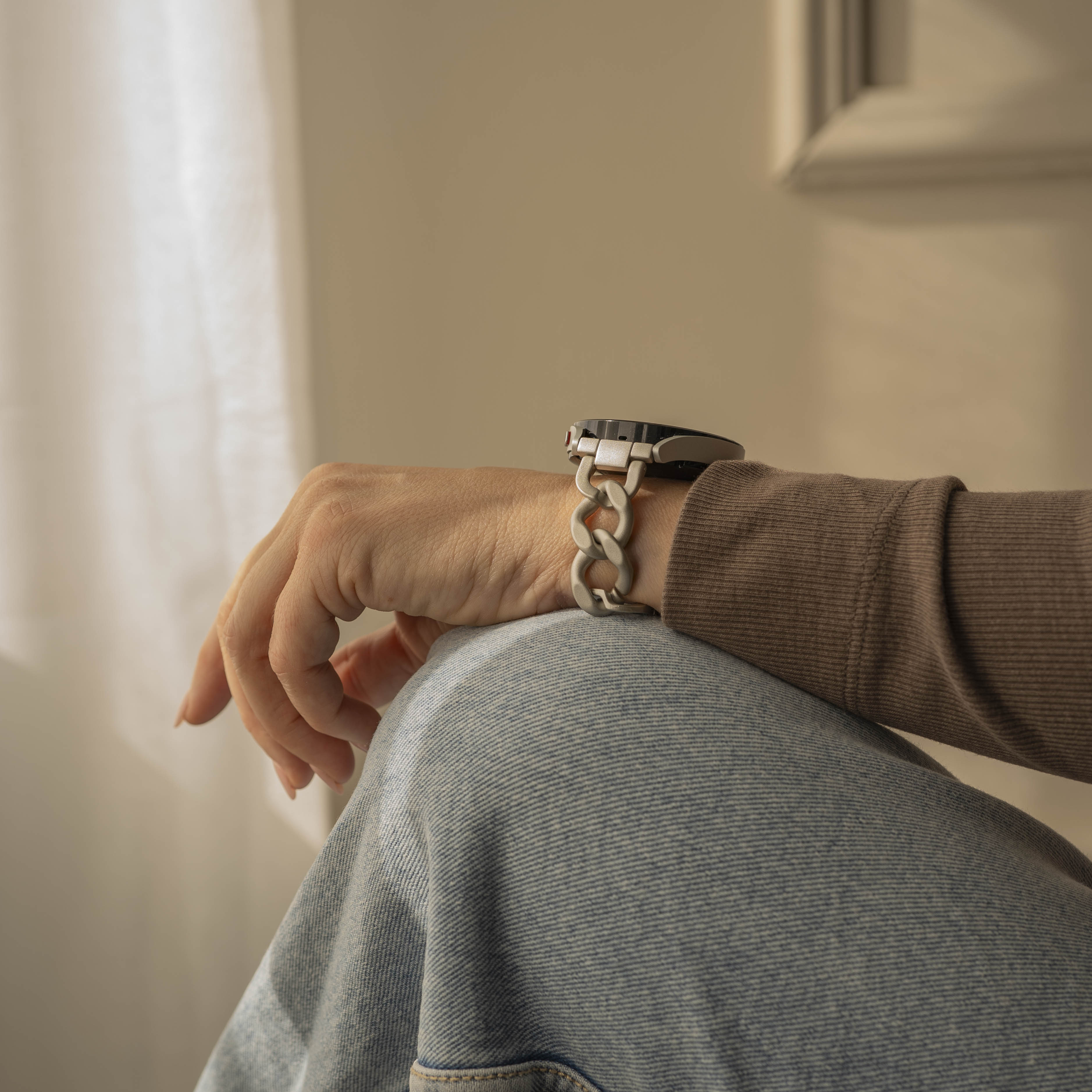 Amazfit Active 2 Steel Chain Strap (Starlight)