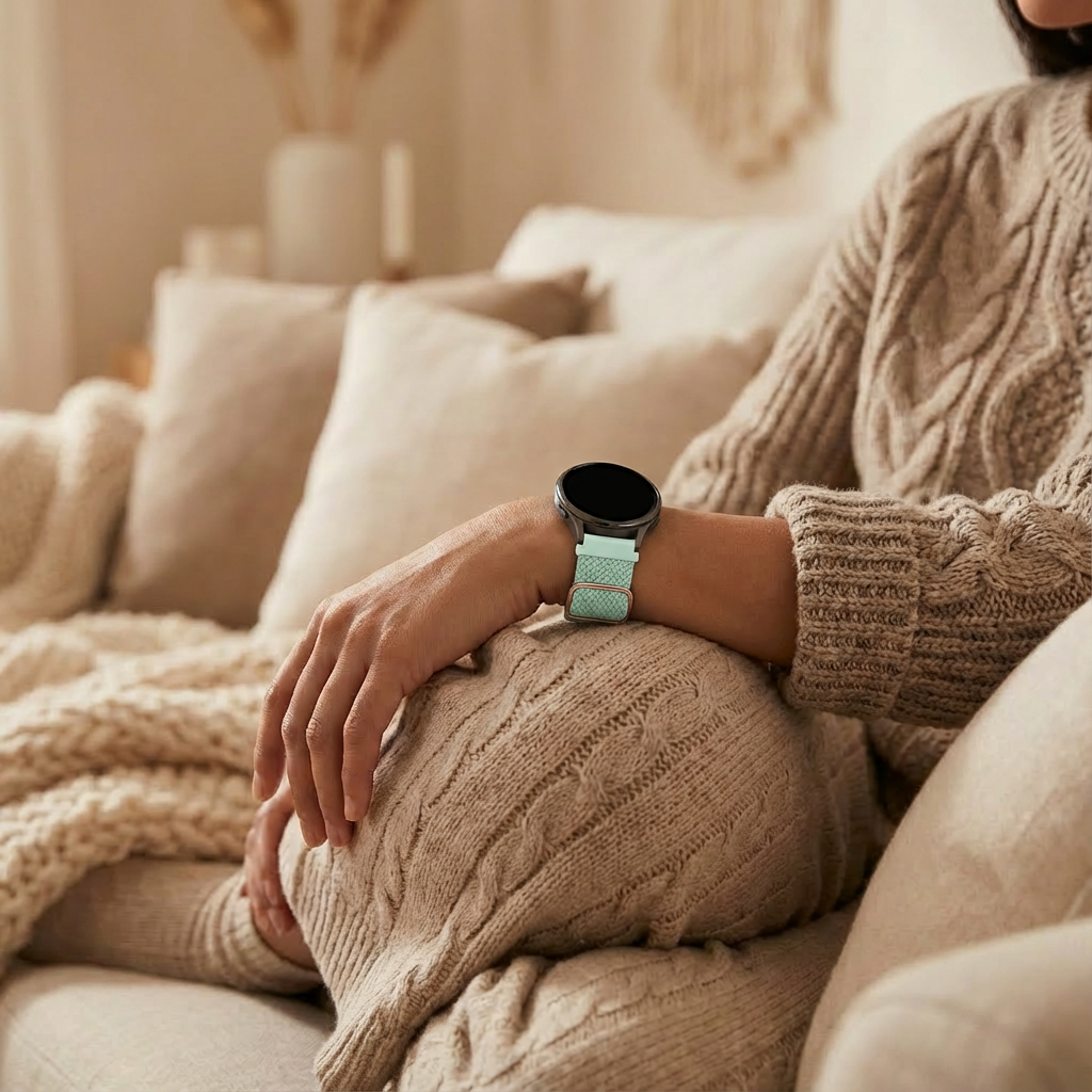 Bandz Bracelet tressé réglable Garmin Venu 2s (turquoise)