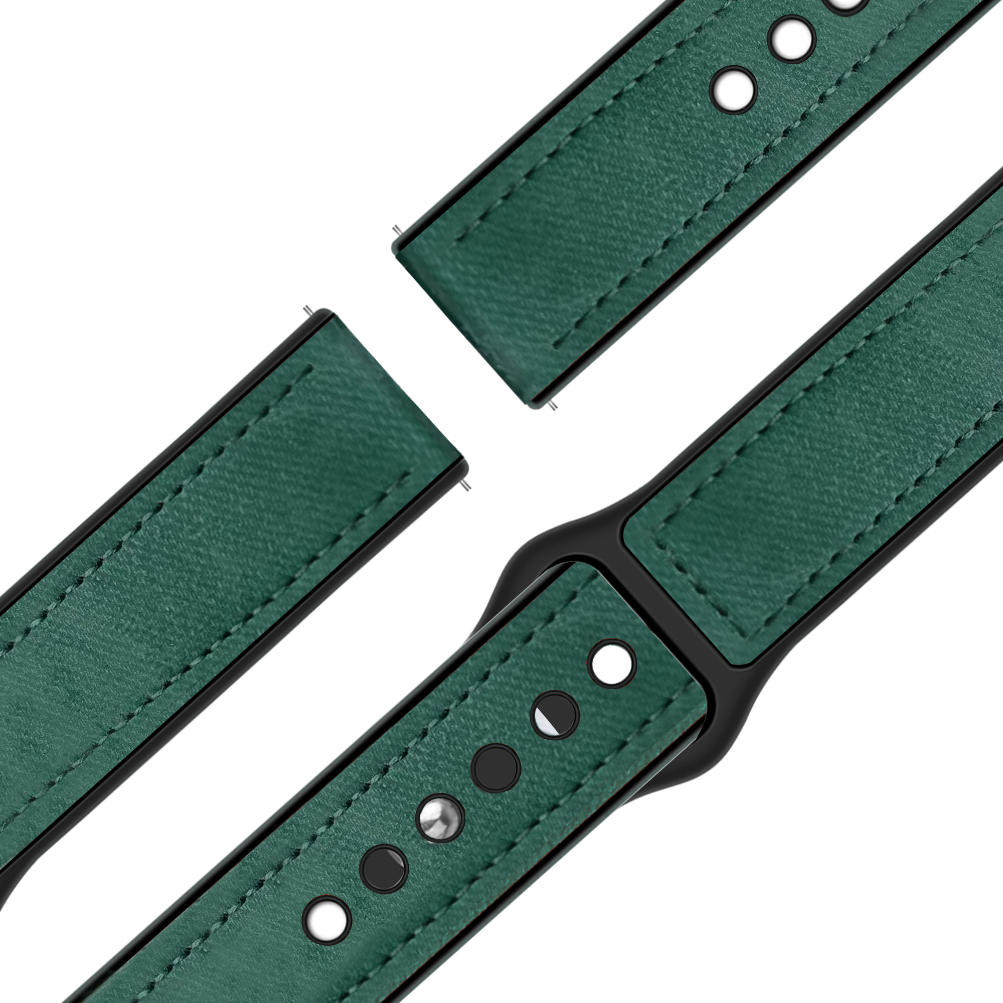 Bandz Garmin Bounce 2 Leather Strap 'Hybrid' (Green)
