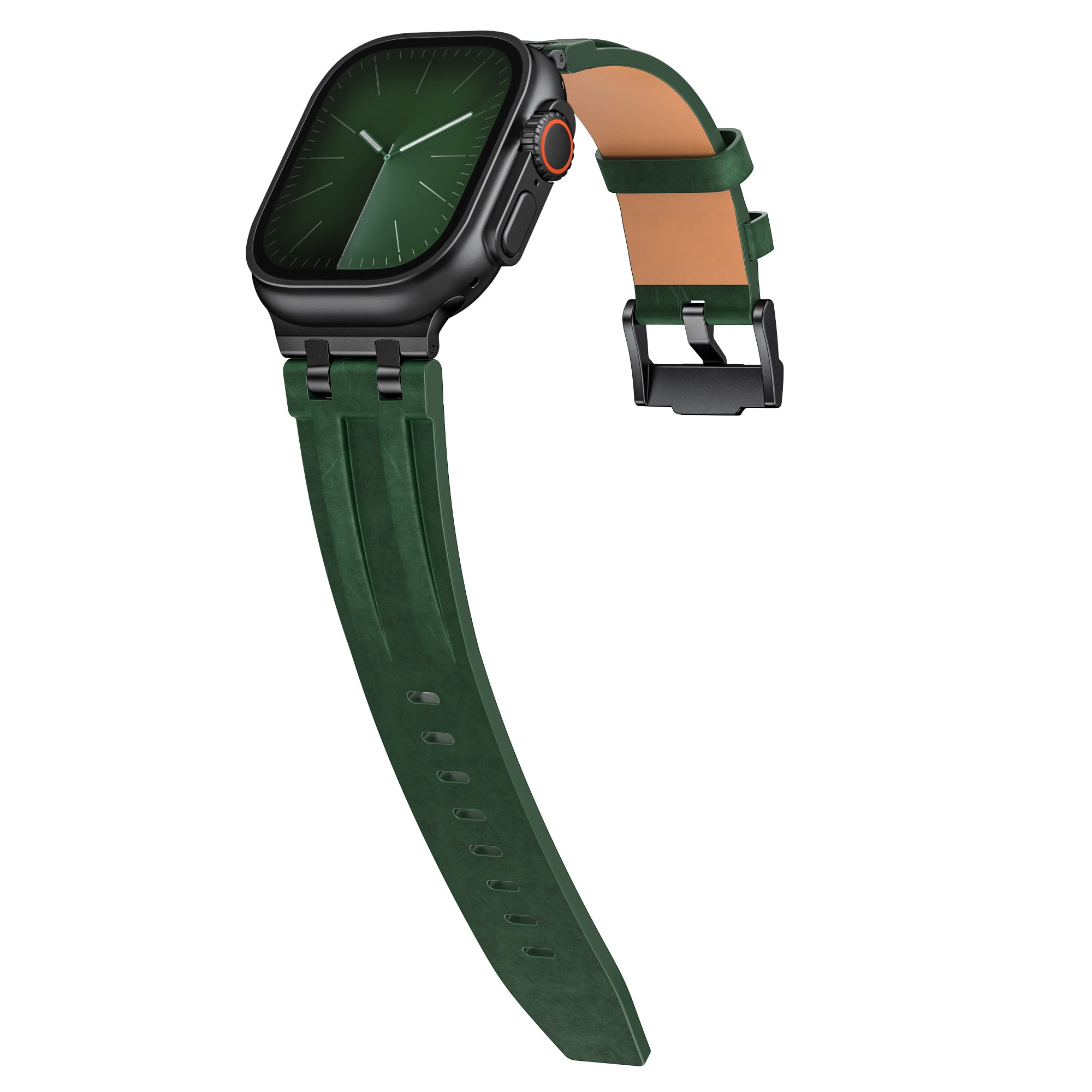 Bracelet cuir AP Apple Watch (vert foncé)