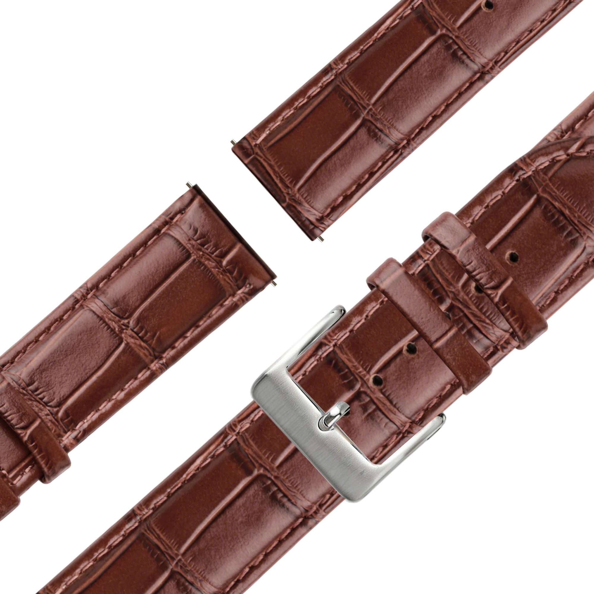 Bandz Bracelet cuir effet crocodile Garmin Vivoactive 6 (marron)
