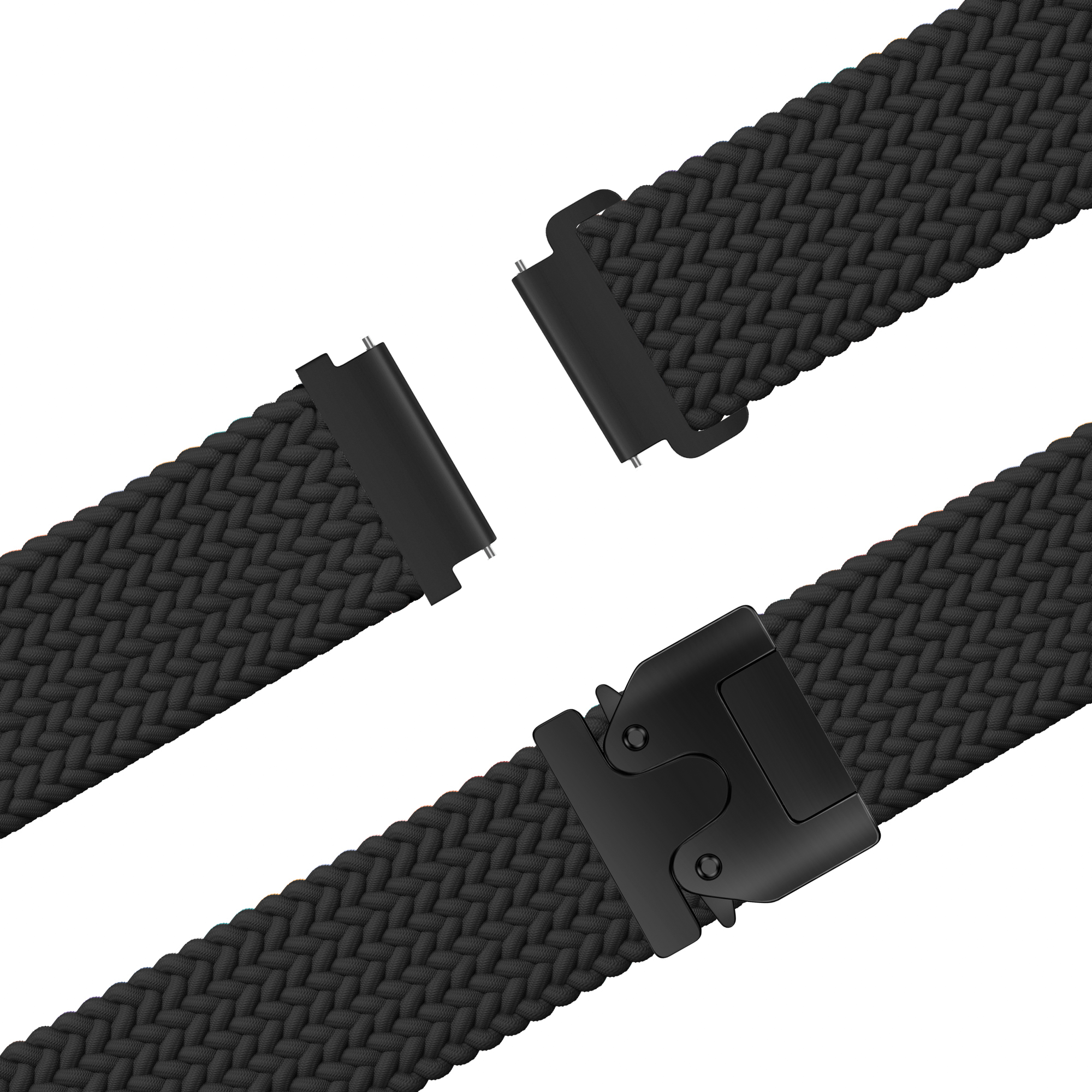 Bandz Bracelet tressé 'Parachute' Garmin Vivoactive 4s (noir)