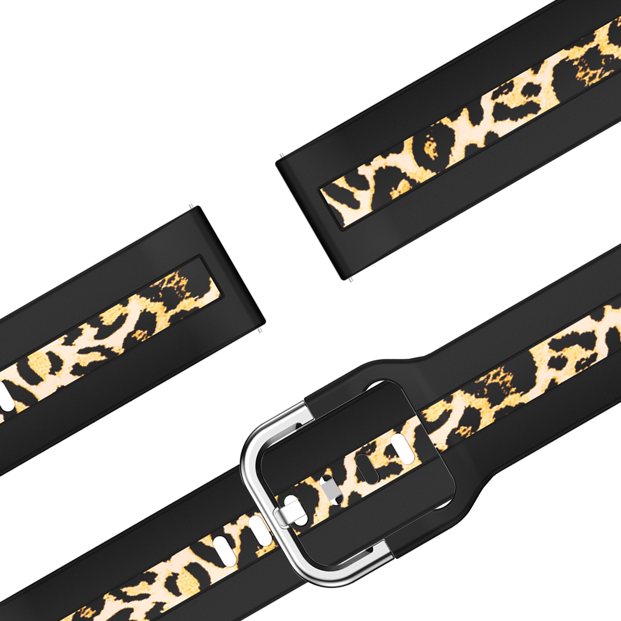 Bandz Actyve Smartwatch 20mm Dual Leopard Strap (Black)
