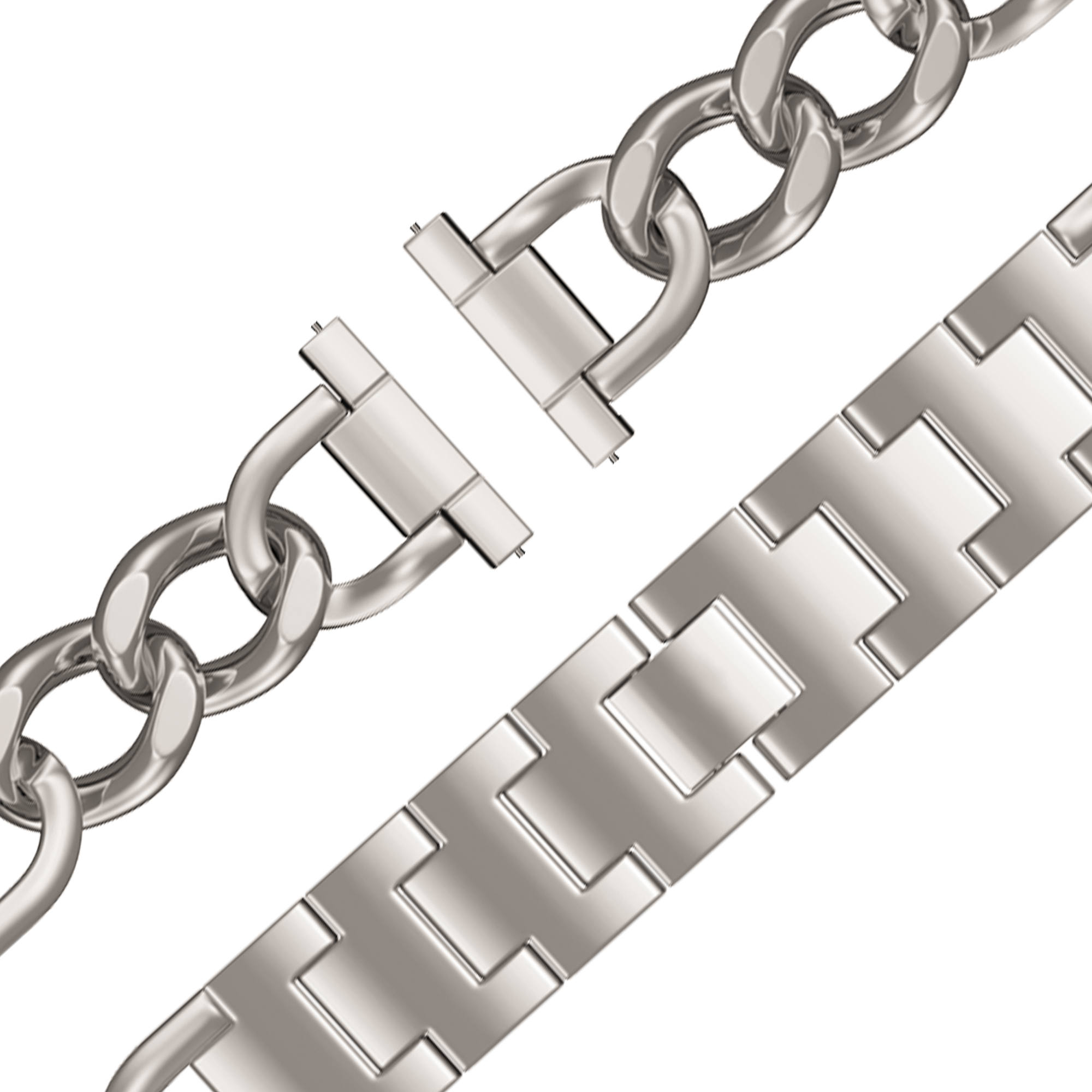 Bandz Garmin Venu 4 - 41mm Metal Strap 'Chains' (Starlight)