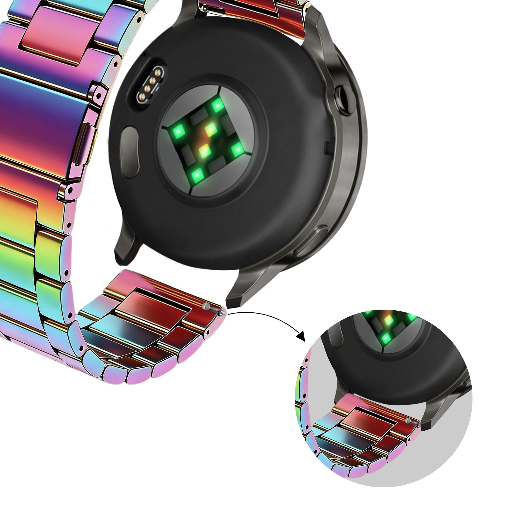 Bandz Garmin Venu 2s Steel Strap 'Classic' (Pearlescent)