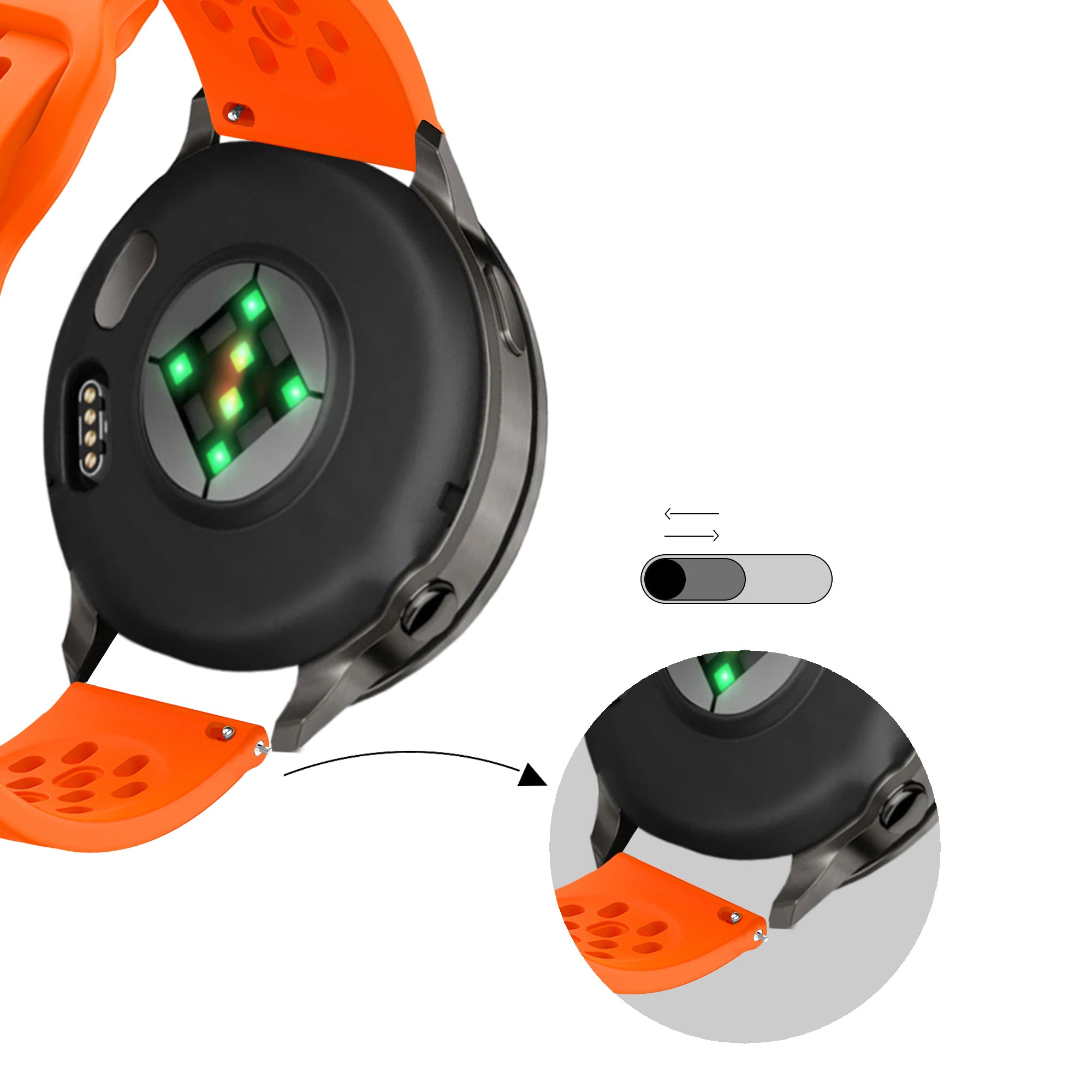 Bandz Bracelet silicone 'Air' Garmin Vivoactive 6 (orange)