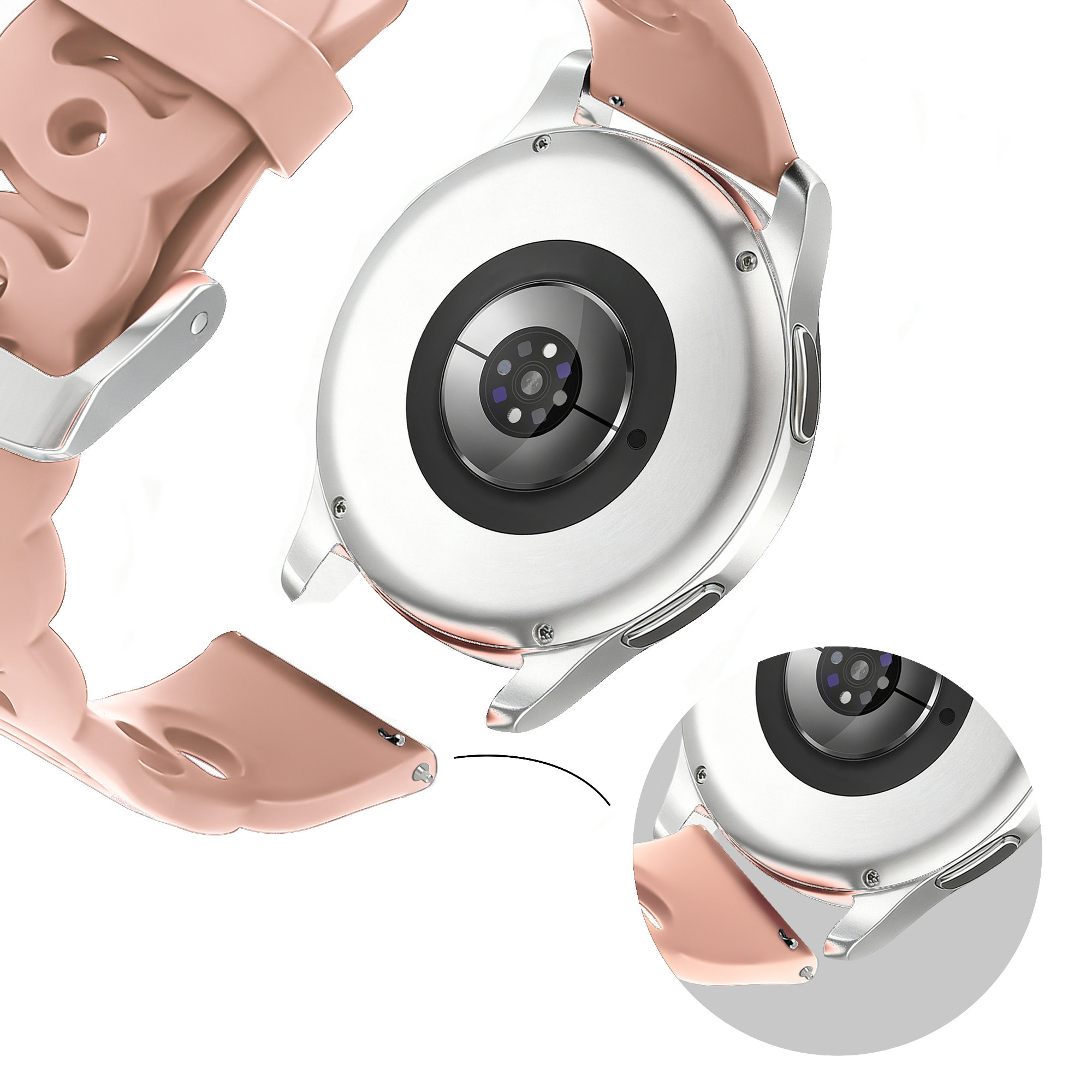 Bandz Bracelet silicone 'Chaînes' Samsung Galaxy Watch 4 Classic 46mm (rose)