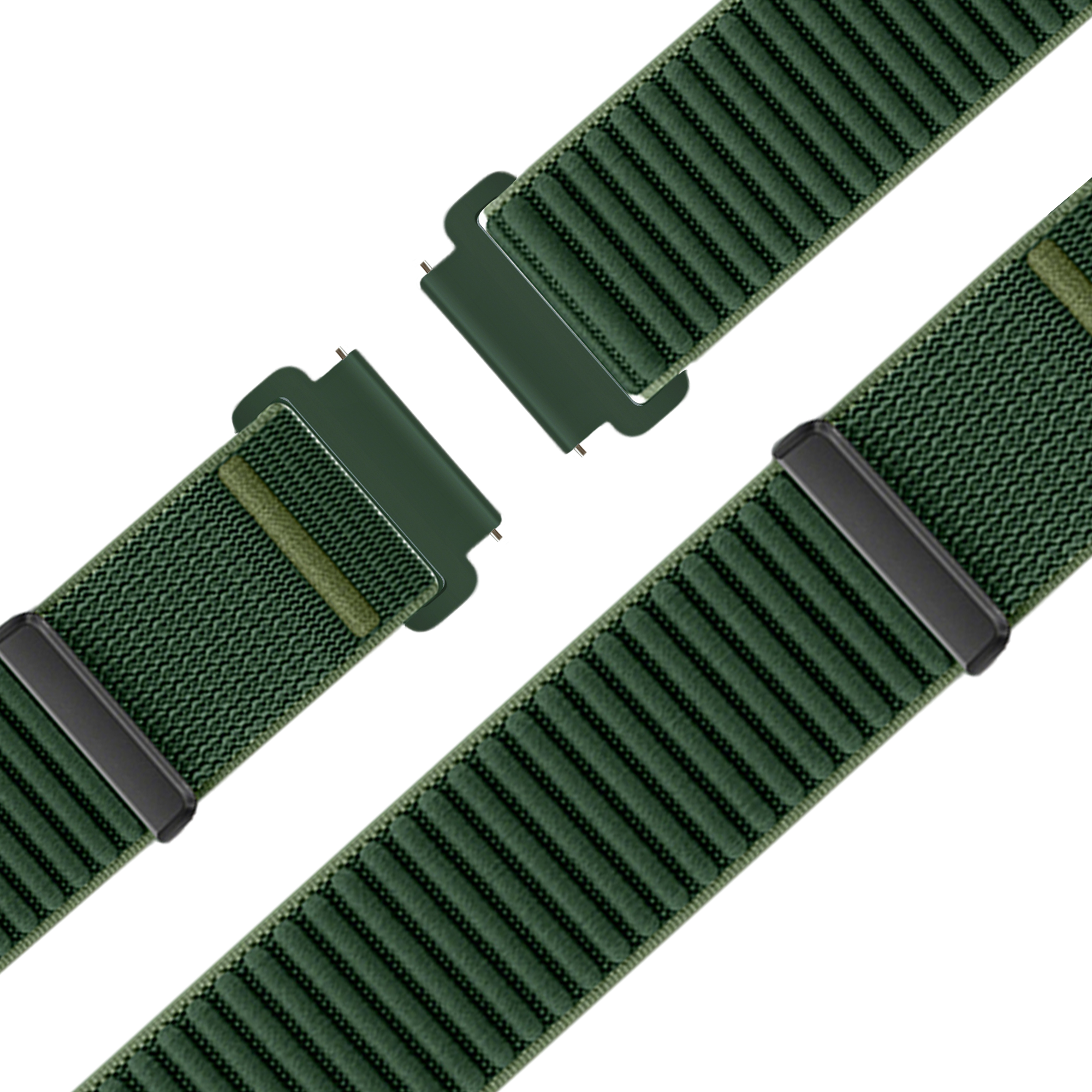 Bandz Bracelet nylon ondulé Garmin Venu 2 (vert foncé)