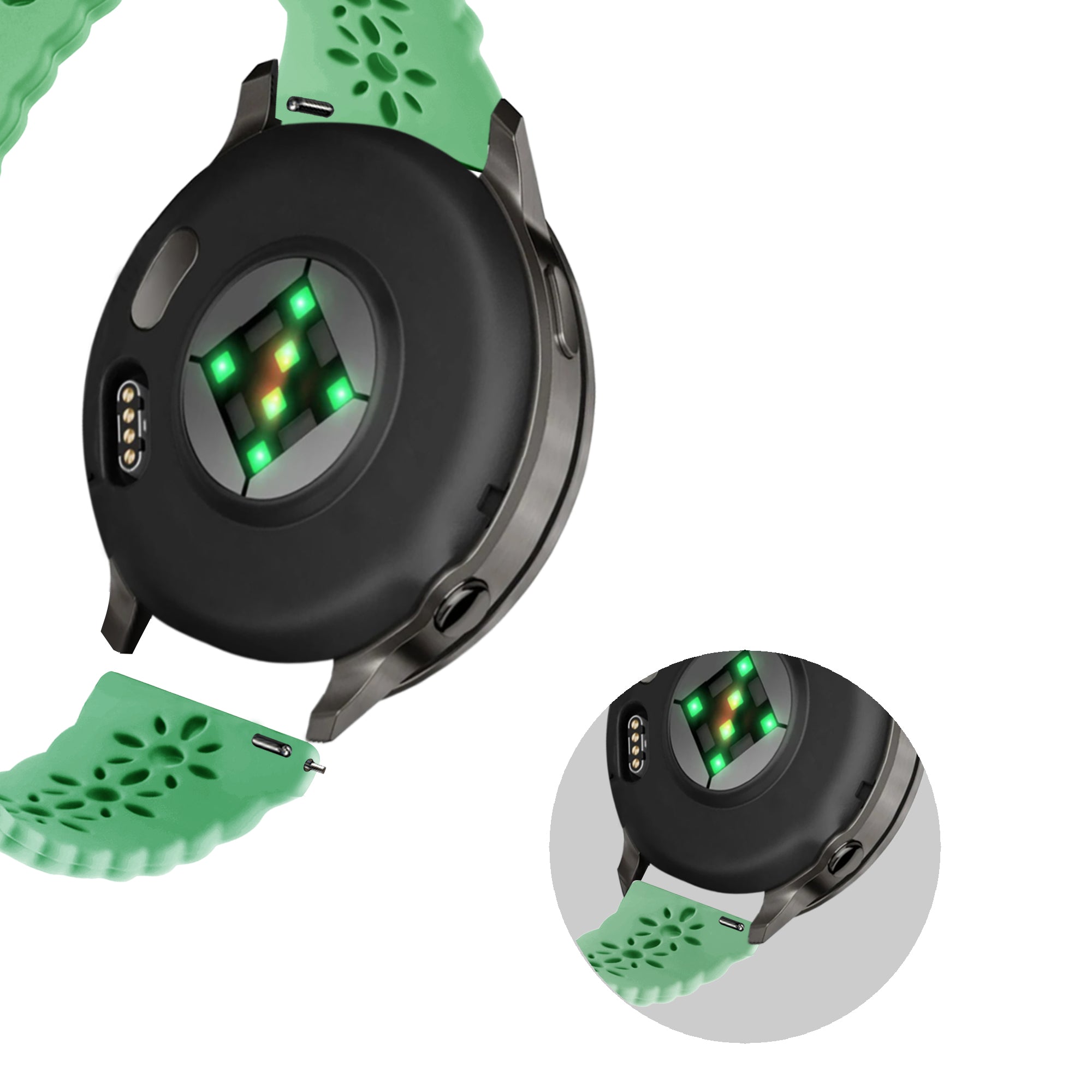 Bandz Garmin Vivoactive 6 Silicone Strap 'Lace' (Light Green)