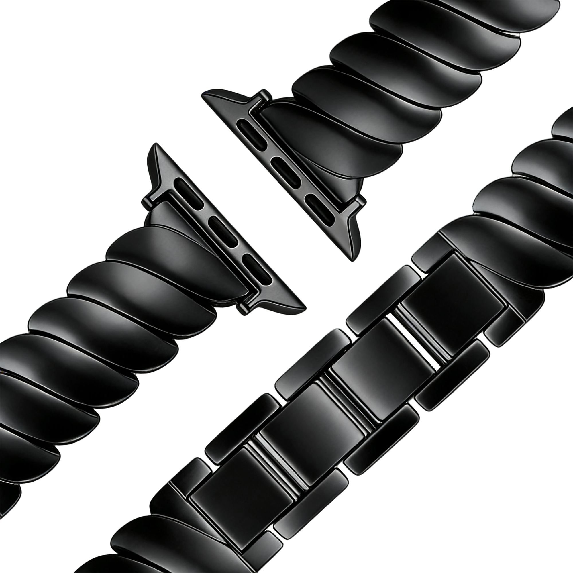 Bandz Bracelet acier premium 'Twisted' Apple Watch (noir)