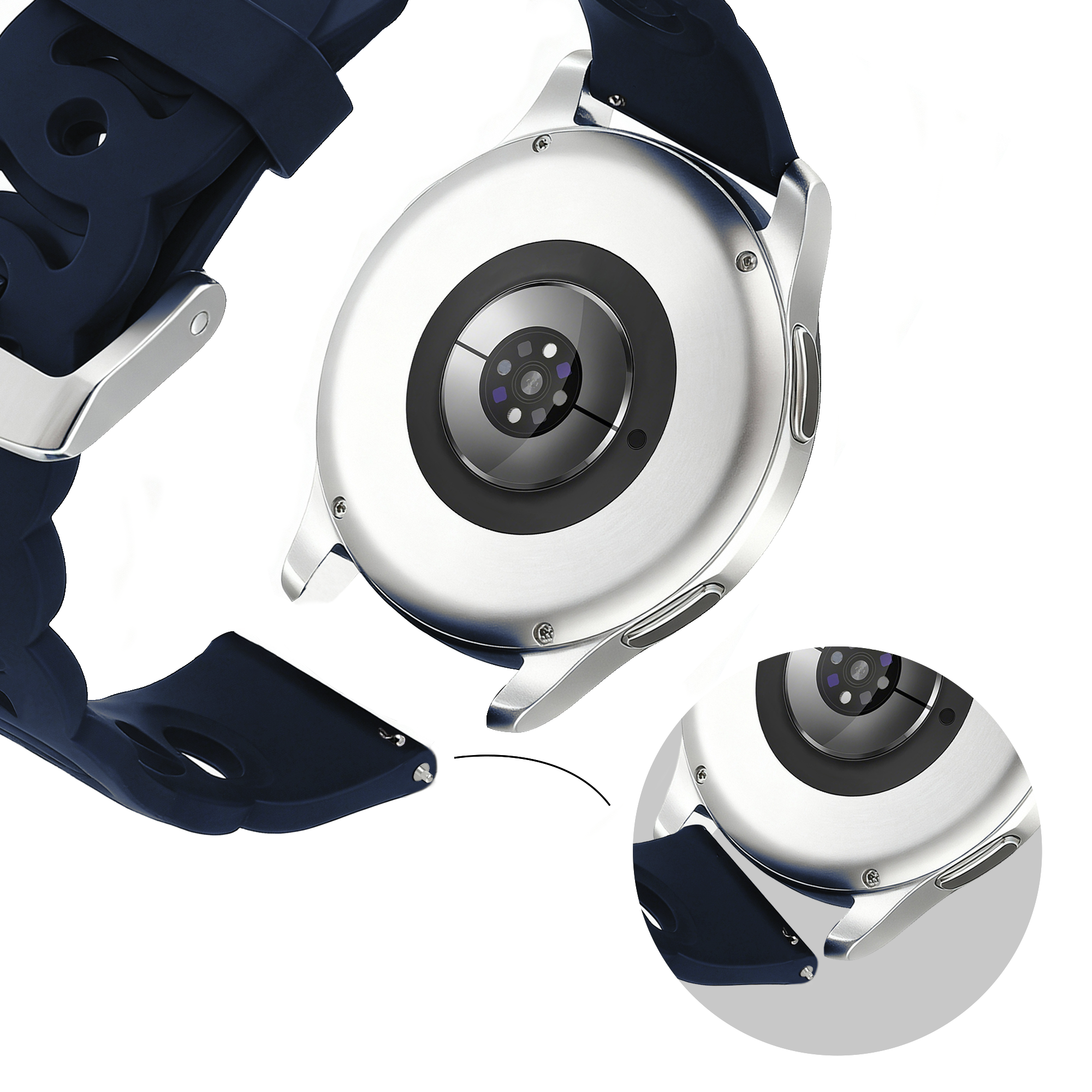 Bandz Amazfit Active Silicone Strap 'Chains' (Dark Blue)