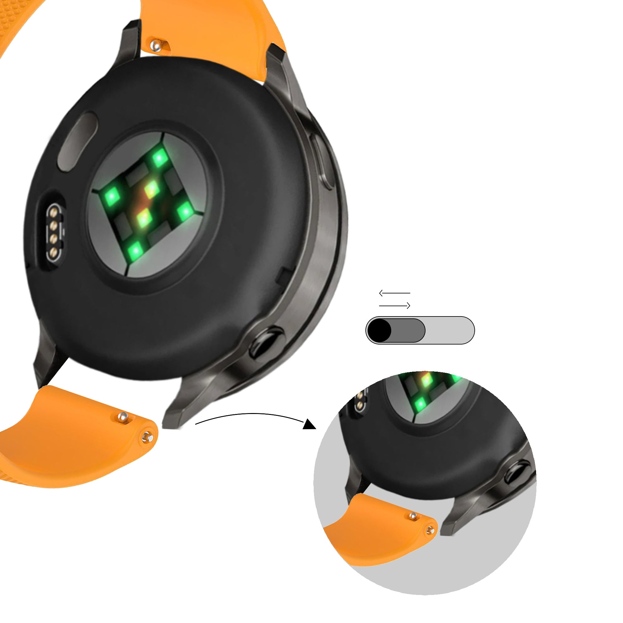 Bandz Bracelet silicone 'Premium' Garmin Approach J1 (orange)