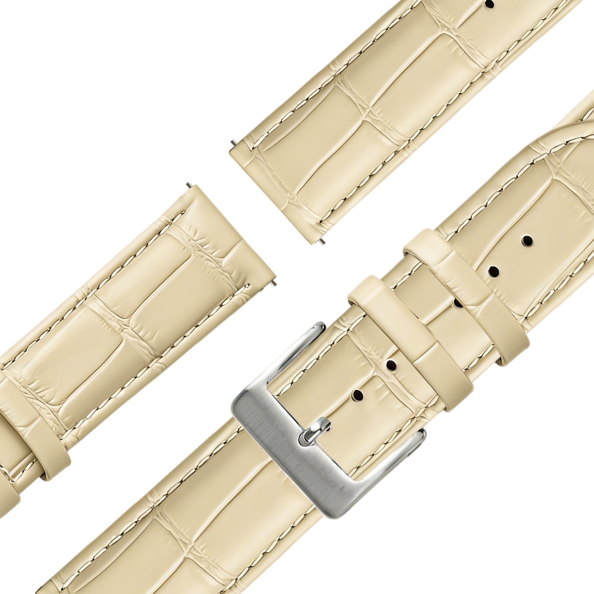 Bandz Garmin Approach S42 Leather Strap Crocodile Grain (Beige)