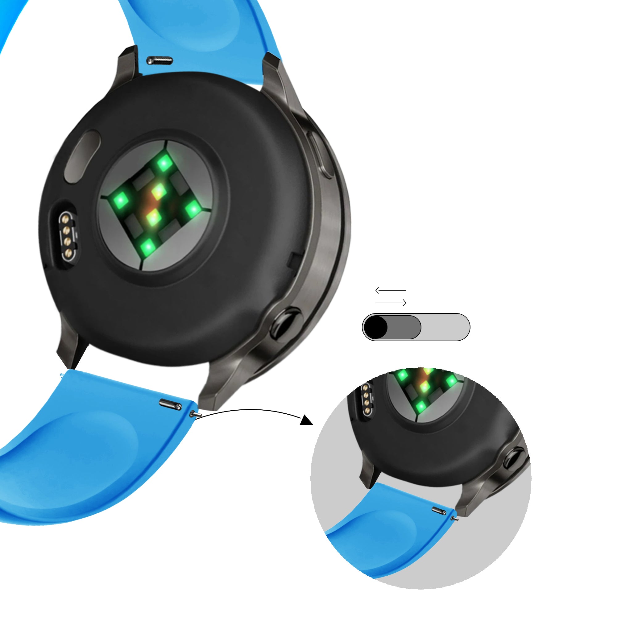 Bandz Garmin Venu 4 - 45mm Sport Strap 'Deluxe' (Light Blue)