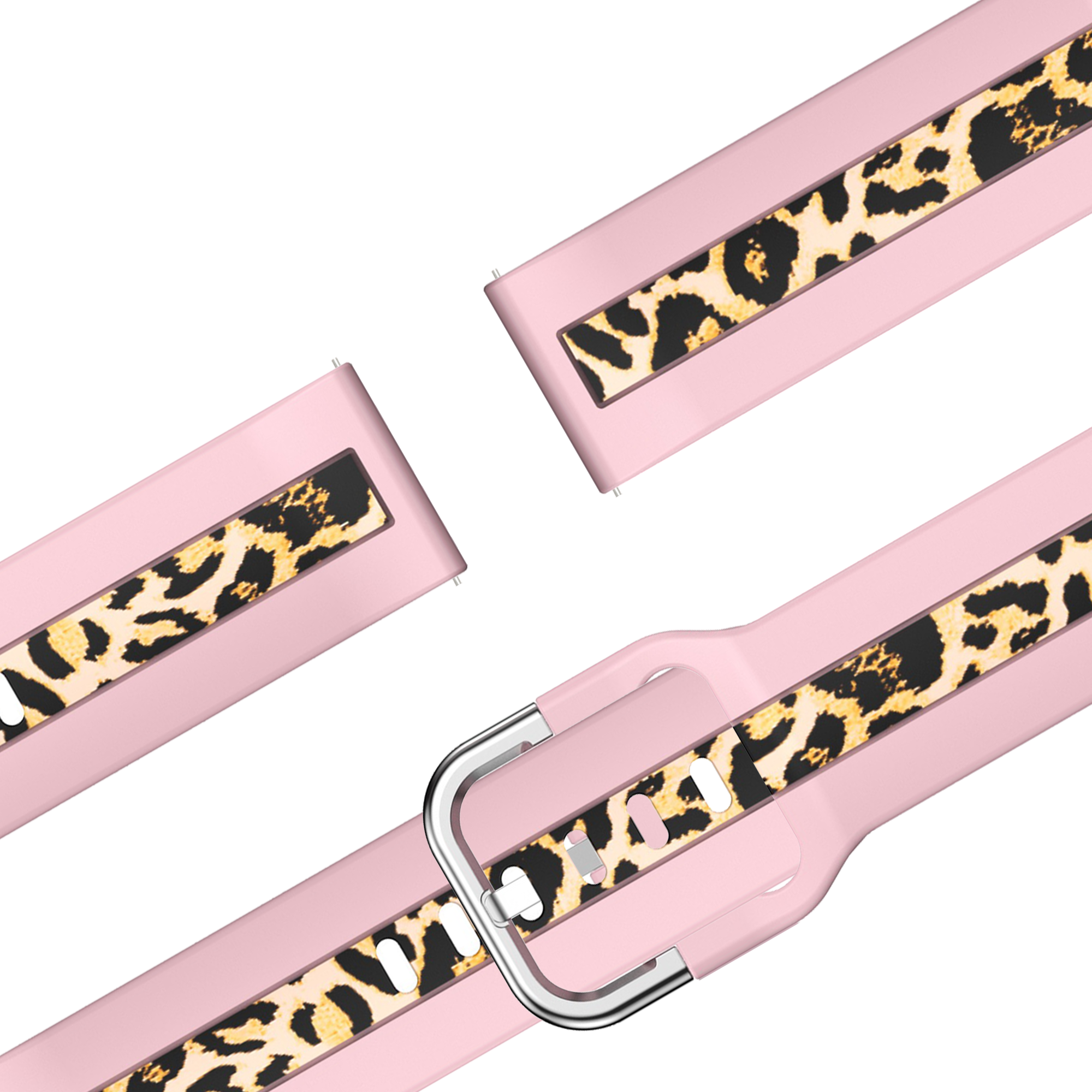 Bandz Bracelet dual léopard Garmin Vivomove 3 (rose pâle)