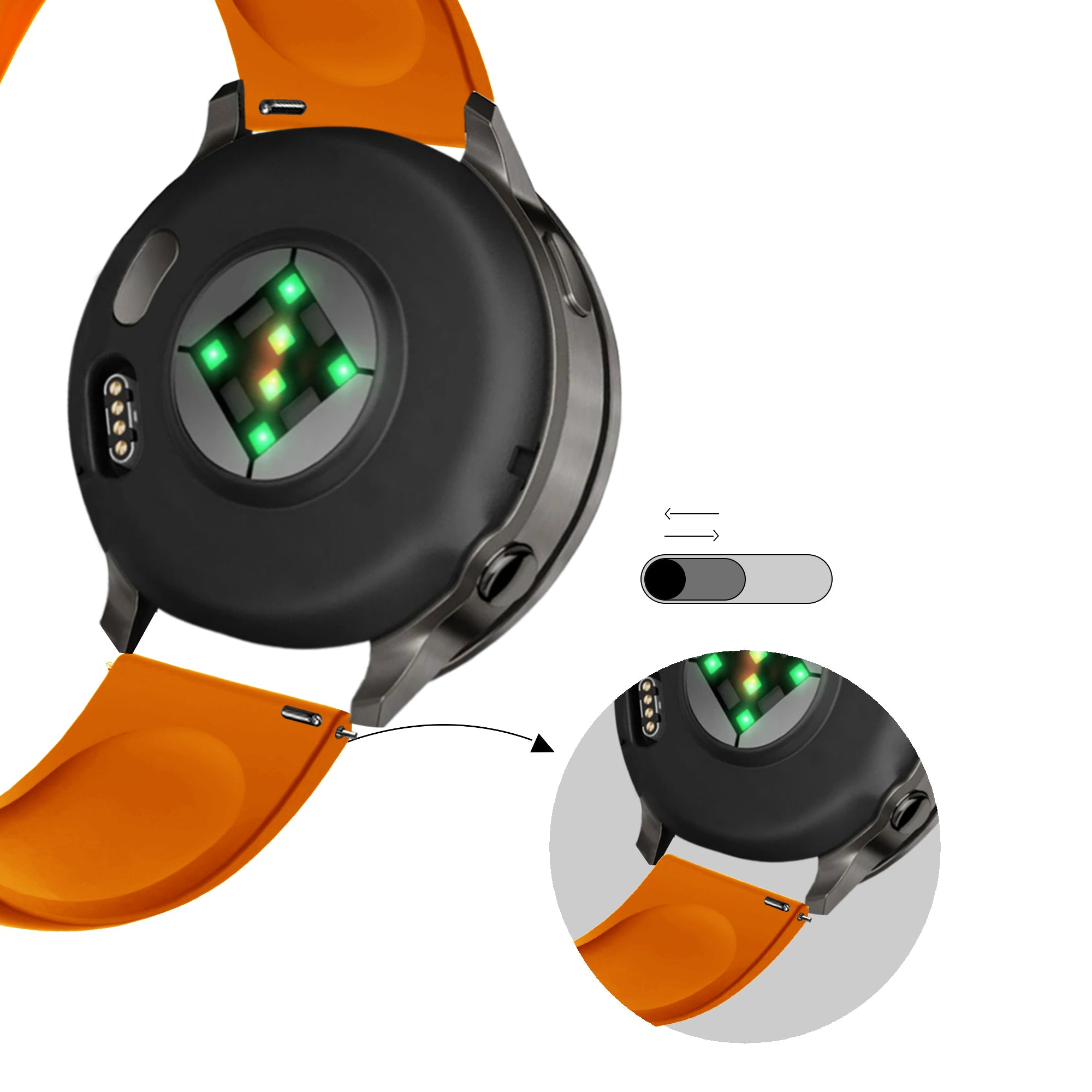 Bandz Bracelet sport 'Deluxe' Garmin Vivoactive 3 (orange)