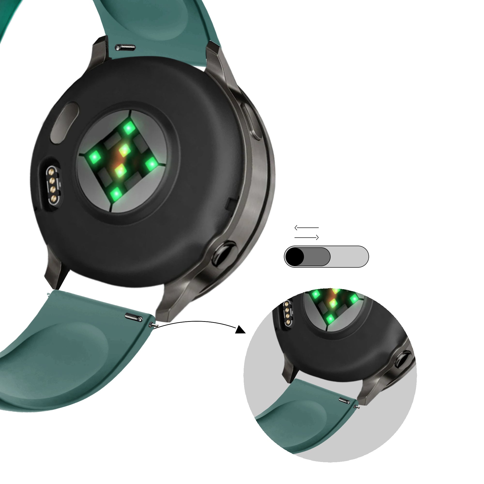 Bandz Bracelet sport 'Deluxe' Garmin Venu 2s (viridien)