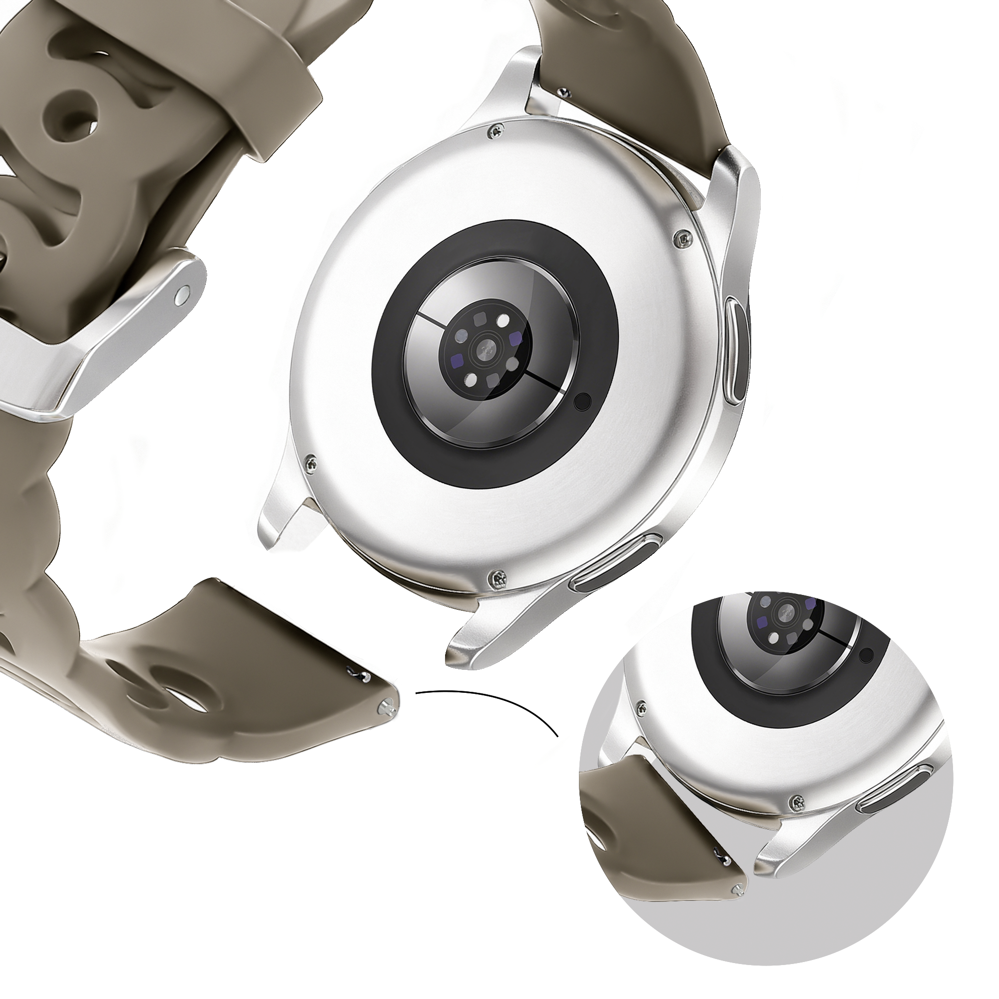 Bandz Bracelet silicone 'Chaînes' Withings ScanWatch Nova (beige-marron)