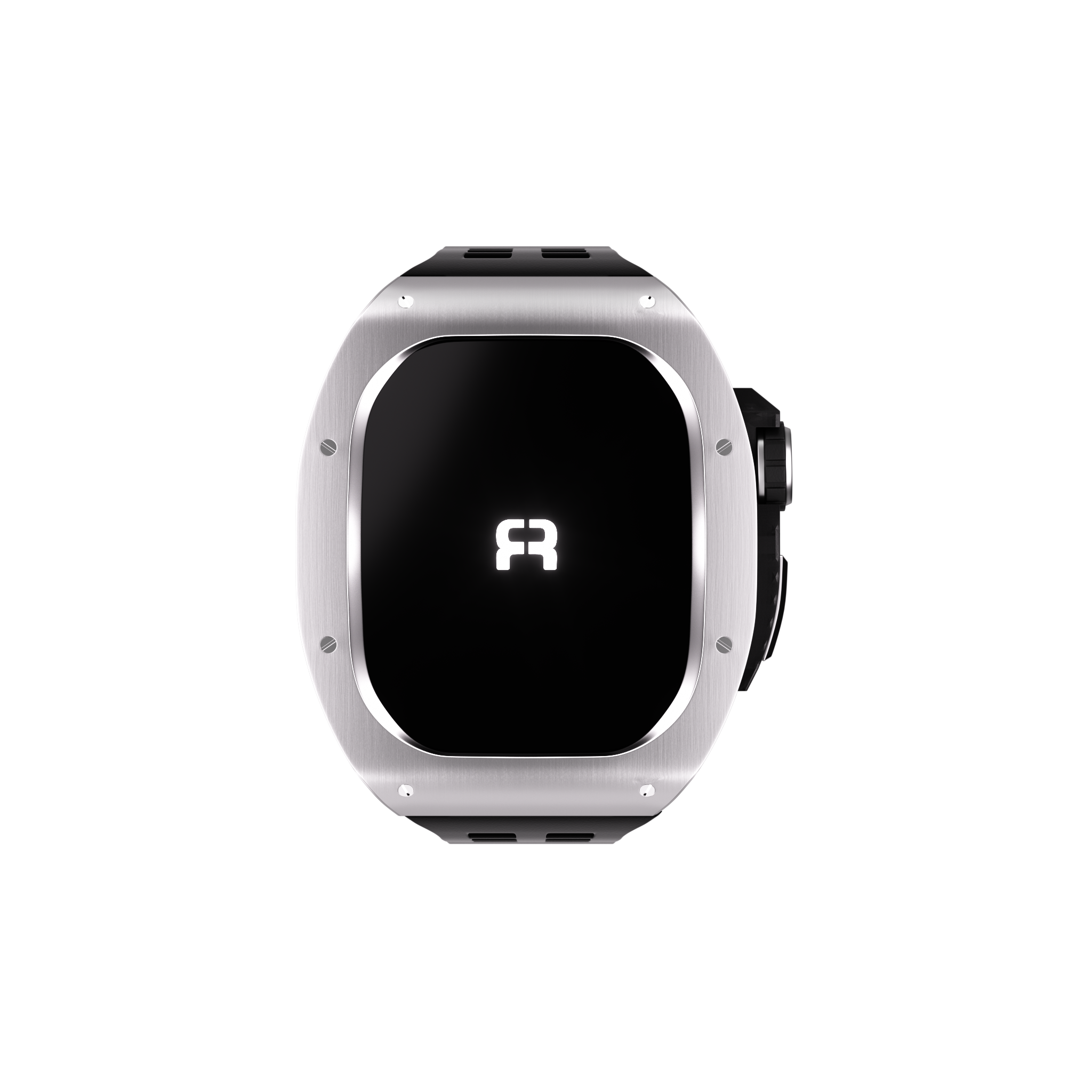 Reqior Boîtier en polymère et acier avec bracelet en caoutchouc Apple Watch 45mm (argent)