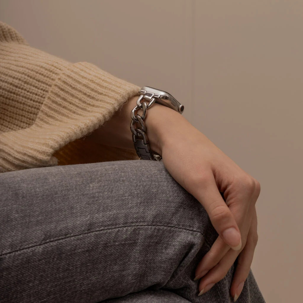 Bracelet acier chaîne Apple Watch (argent)