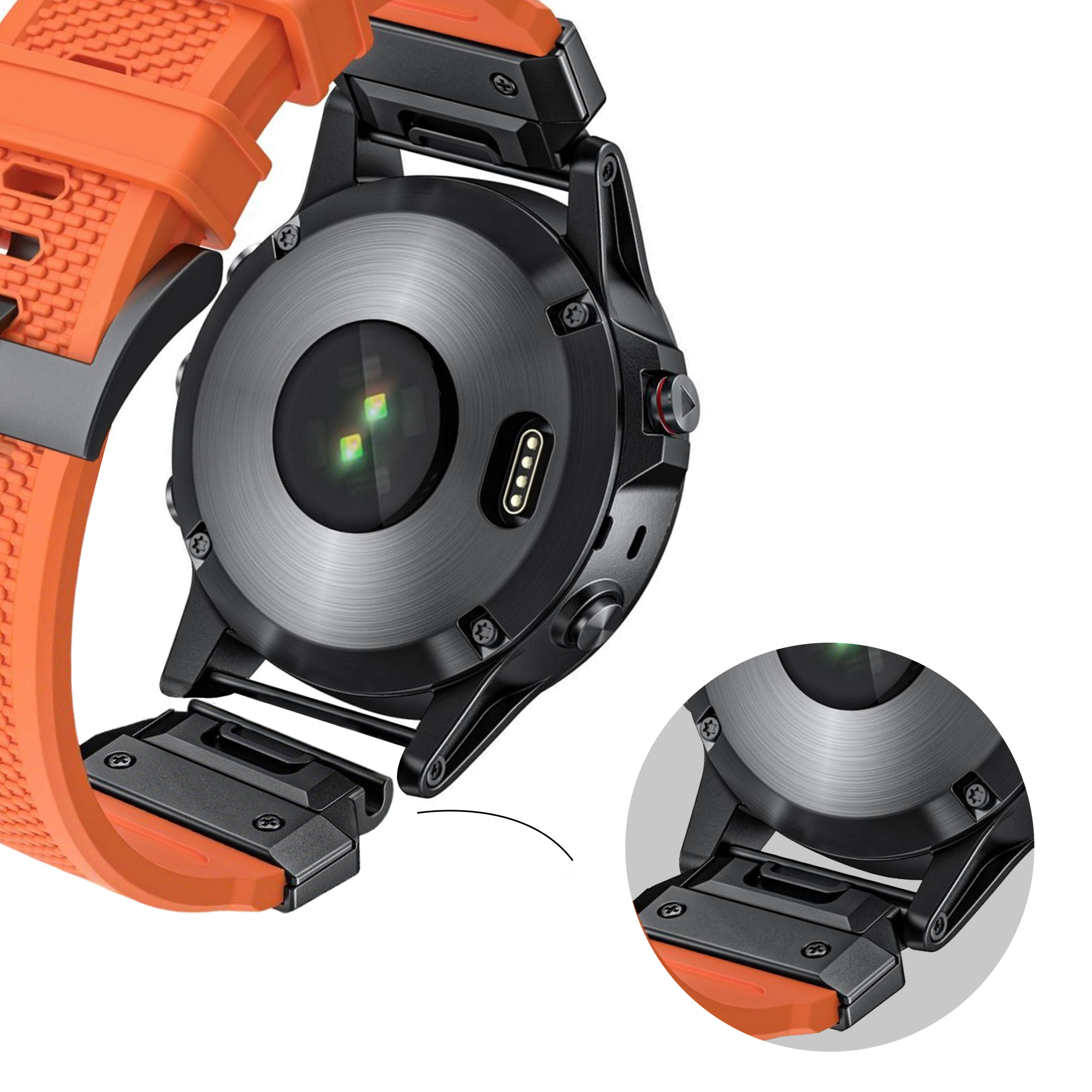 Bandz Bracelet silicone 'Explorer' Garmin Fenix 5x / 6x (orange)