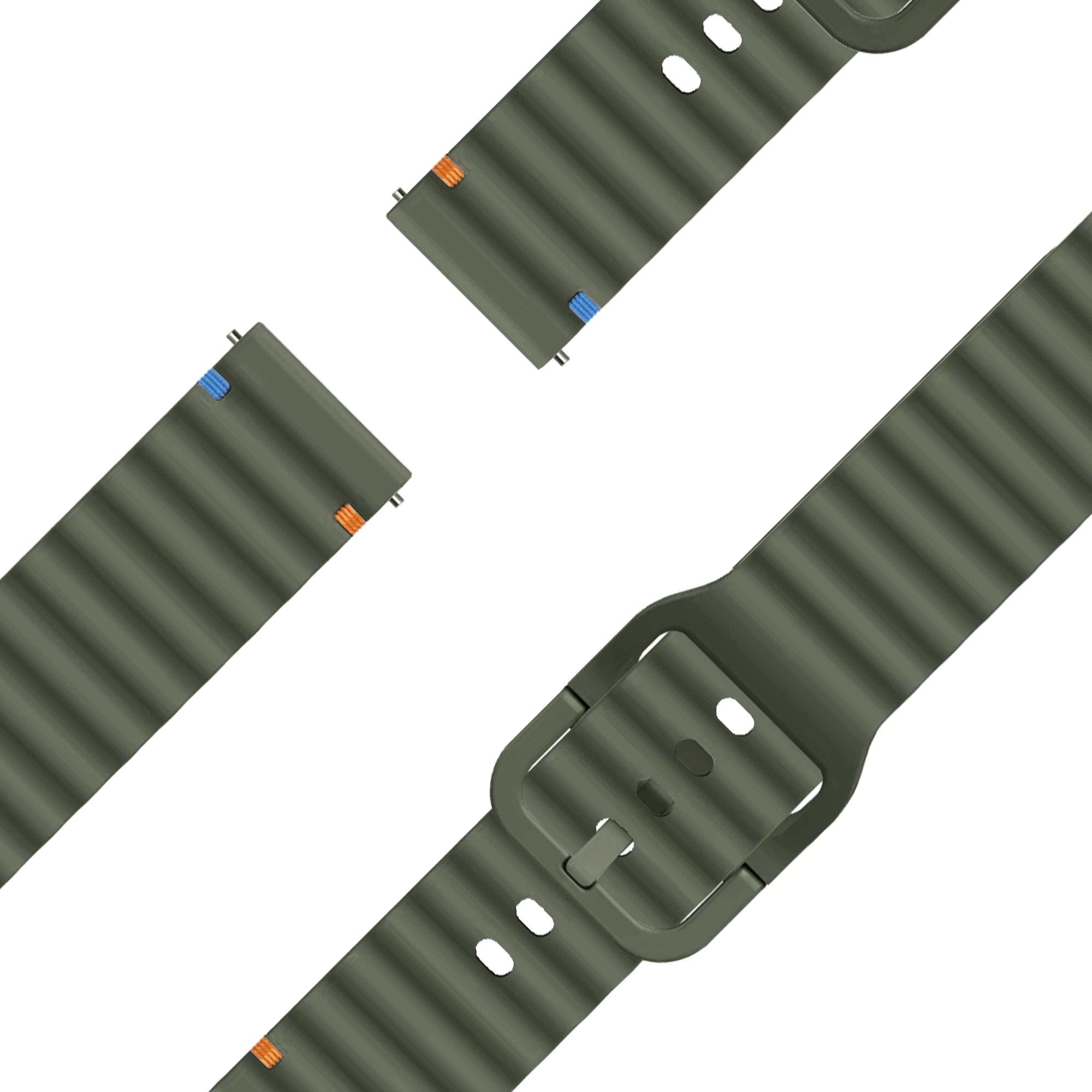Bandz Bracelet silicone ondulé Garmin Forerunner 265s (vert armée)