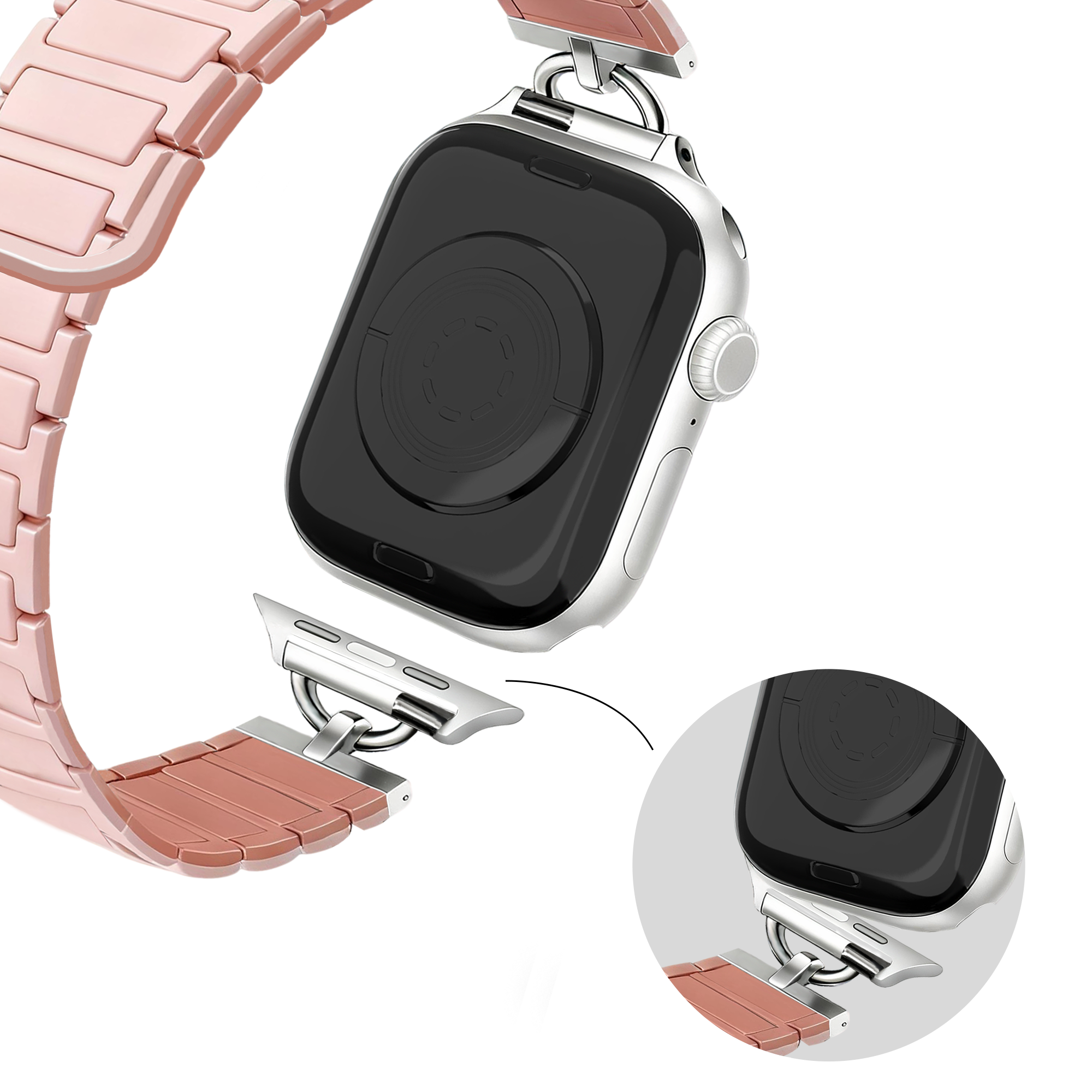 Bandz Bracelet silicone magnétique 'fine' Apple Watch (rose)