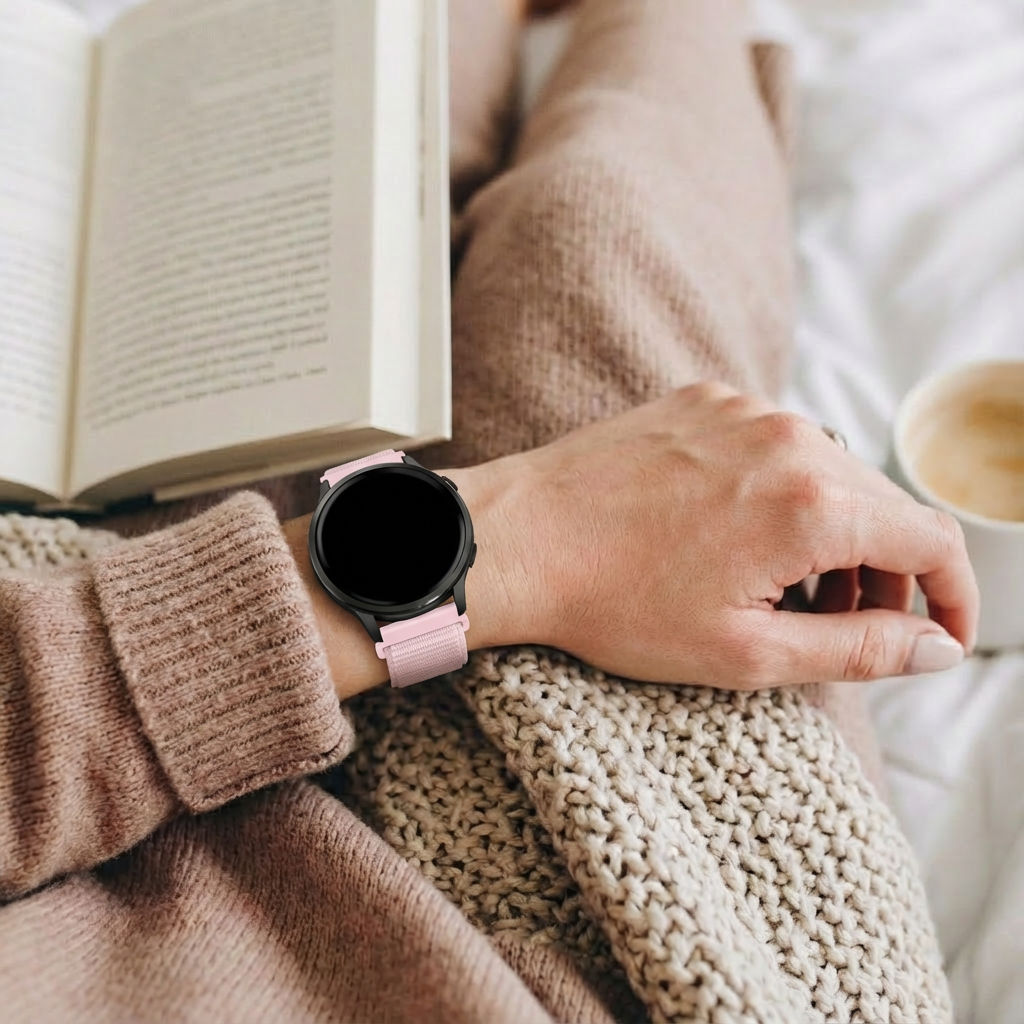 Bandz Garmin Forerunner 645 Nylon Loop Strap (Light Pink)