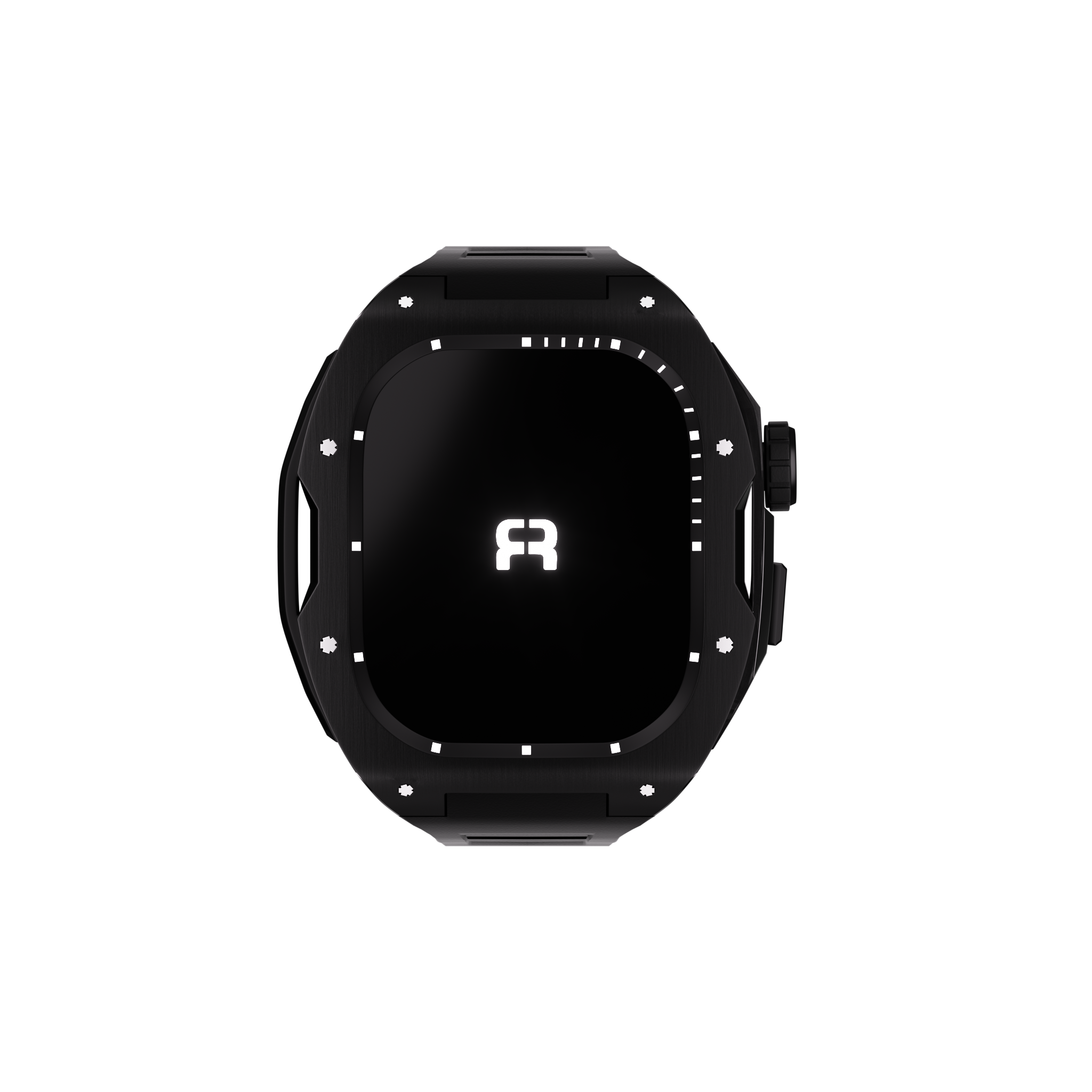 Reqior Boîtier avec bracelet en caoutchouc Apple Watch 45mm (noir)