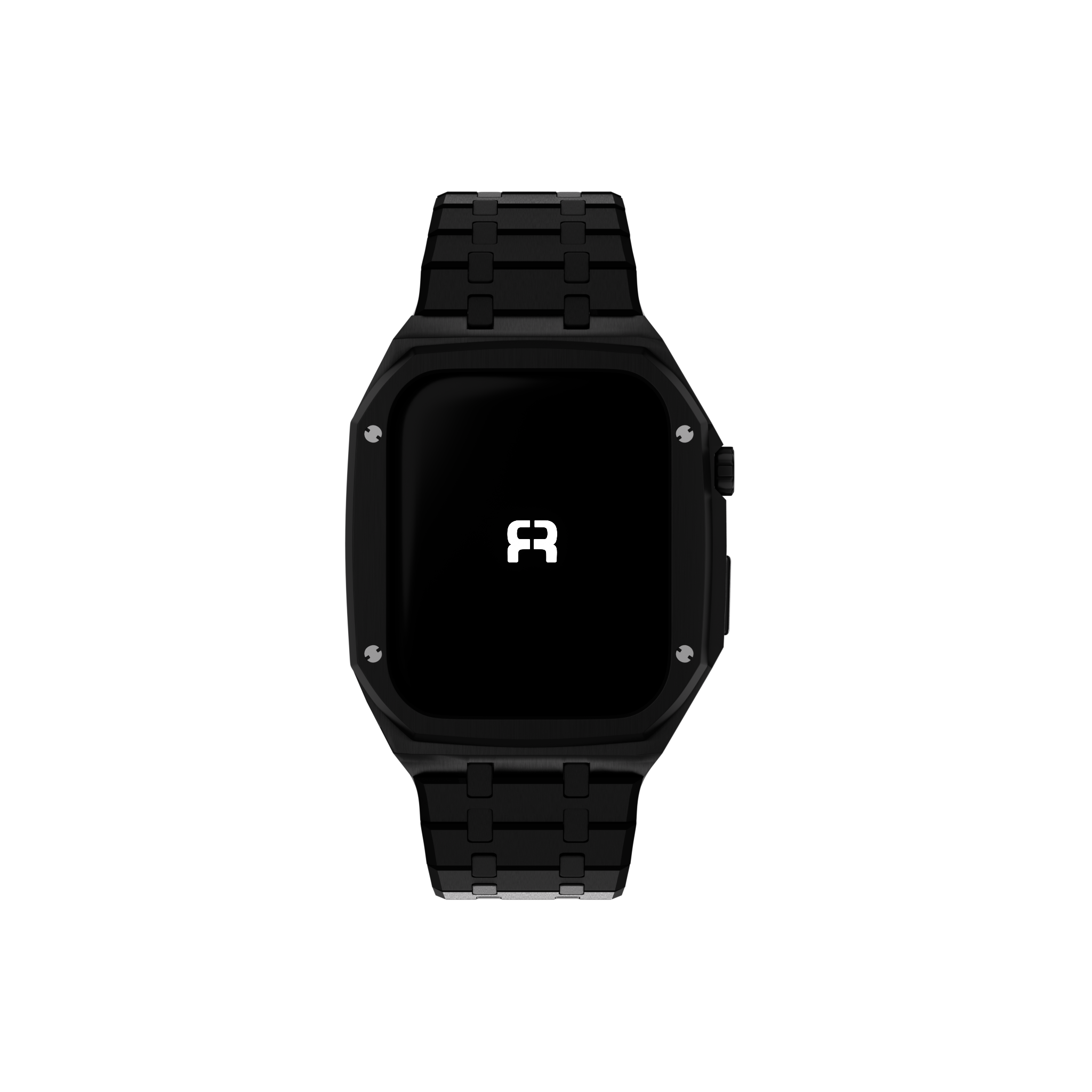 Reqior Boîtier avec bracelet en acier Apple Watch 45mm (noir)