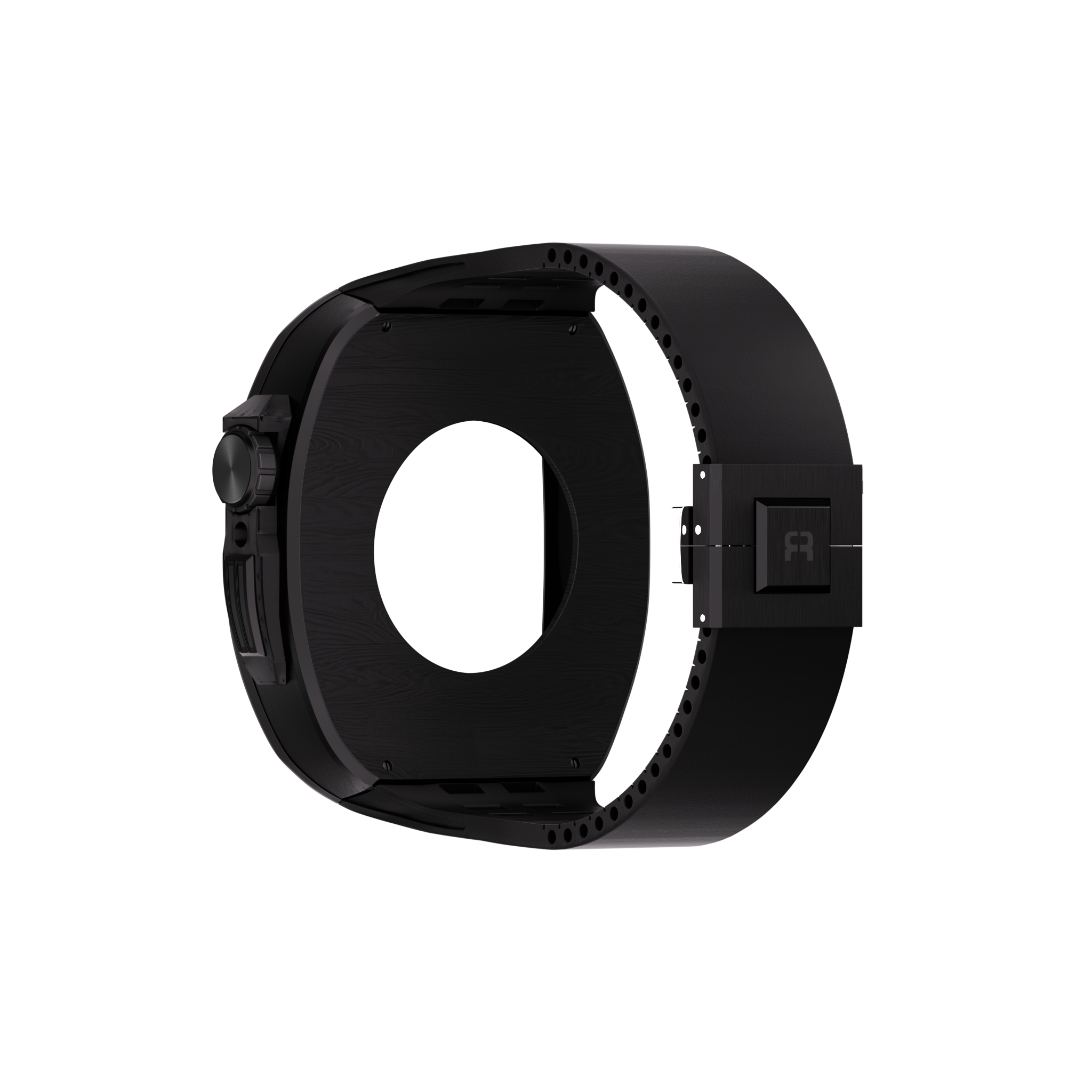 Reqior Boîtier en polymère avec bracelet en caoutchouc Apple Watch 45mm (chabon noir)