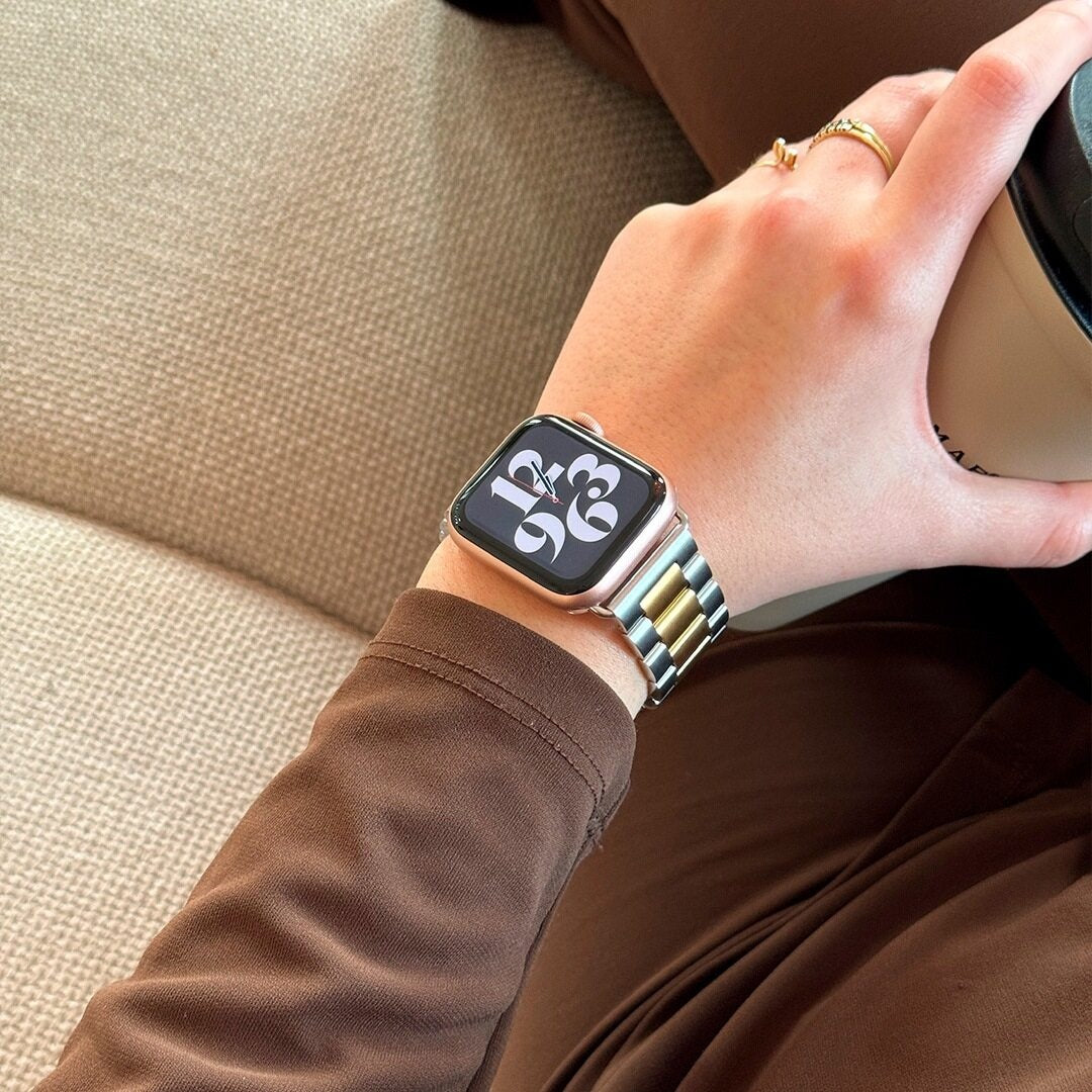 Bracelet acier Apple Watch (argent/or)