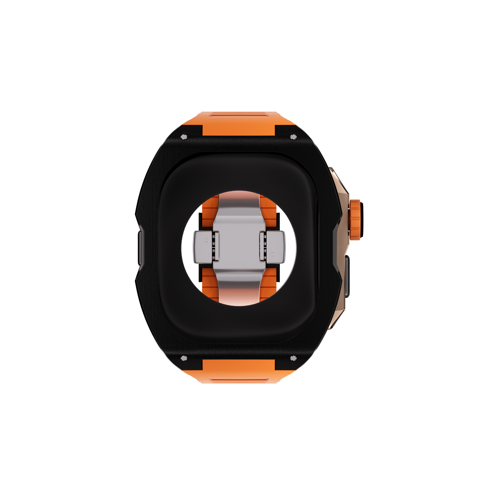 Reqior Boîtier avec bracelet en caoutchouc Apple Watch Ultra (noir/orange)